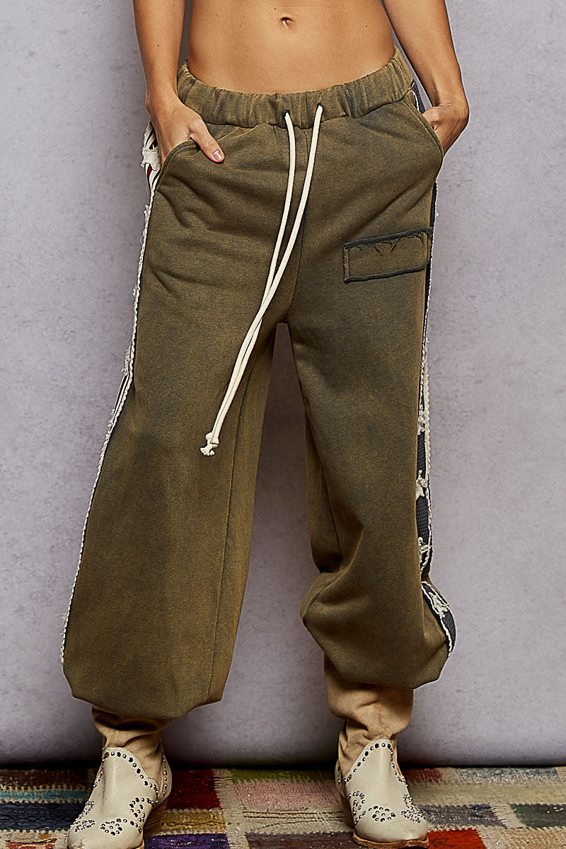 Stars and Stripes Jogger Pants Vintage Moss