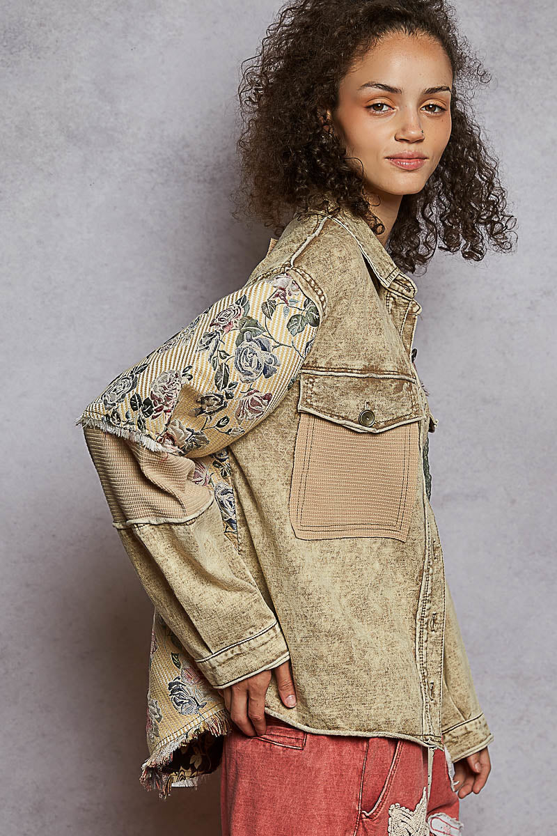 Floral Jacket Dusty Choco