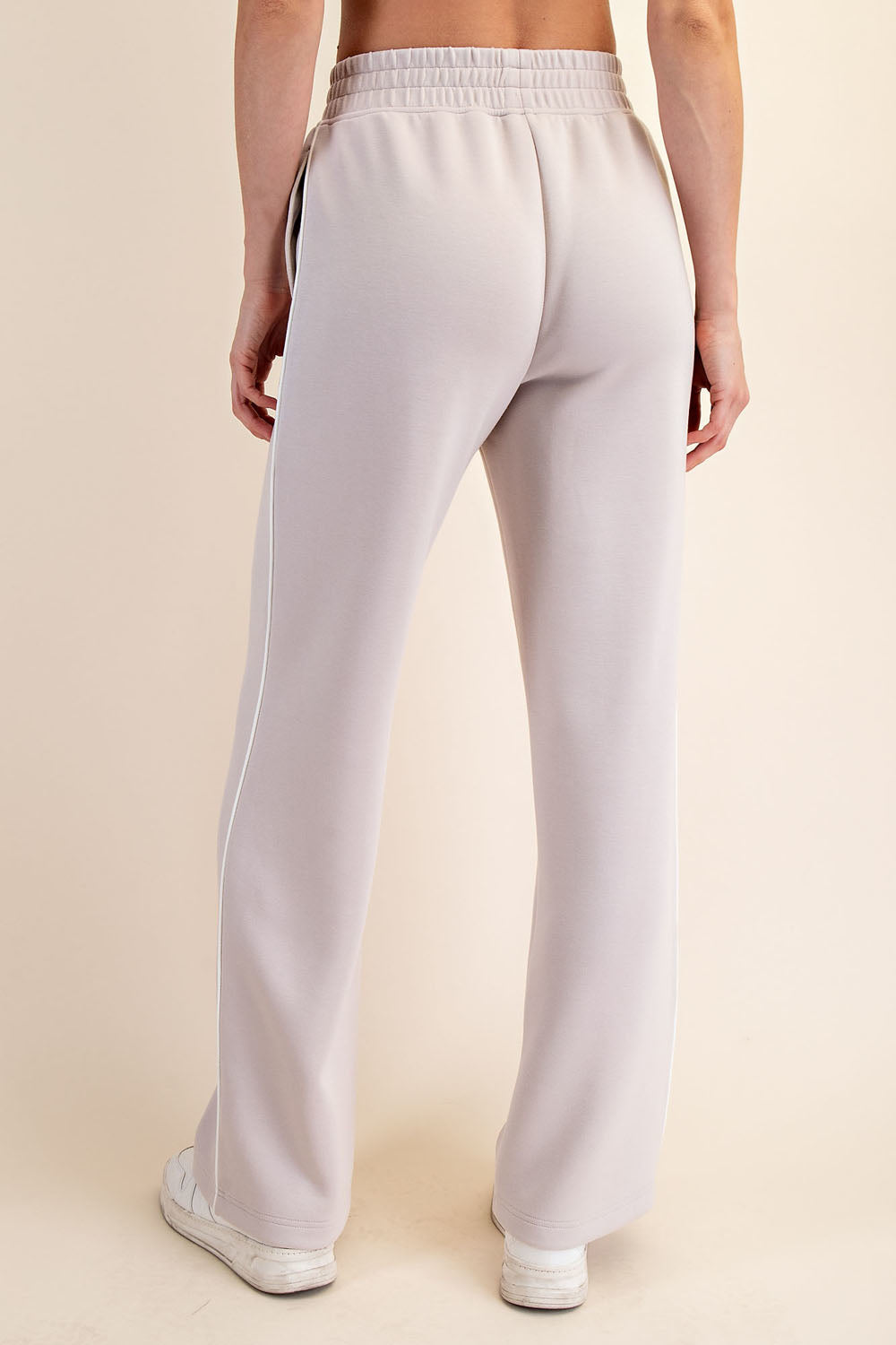 Mocha and Cream Modal Scuba Piping Pant