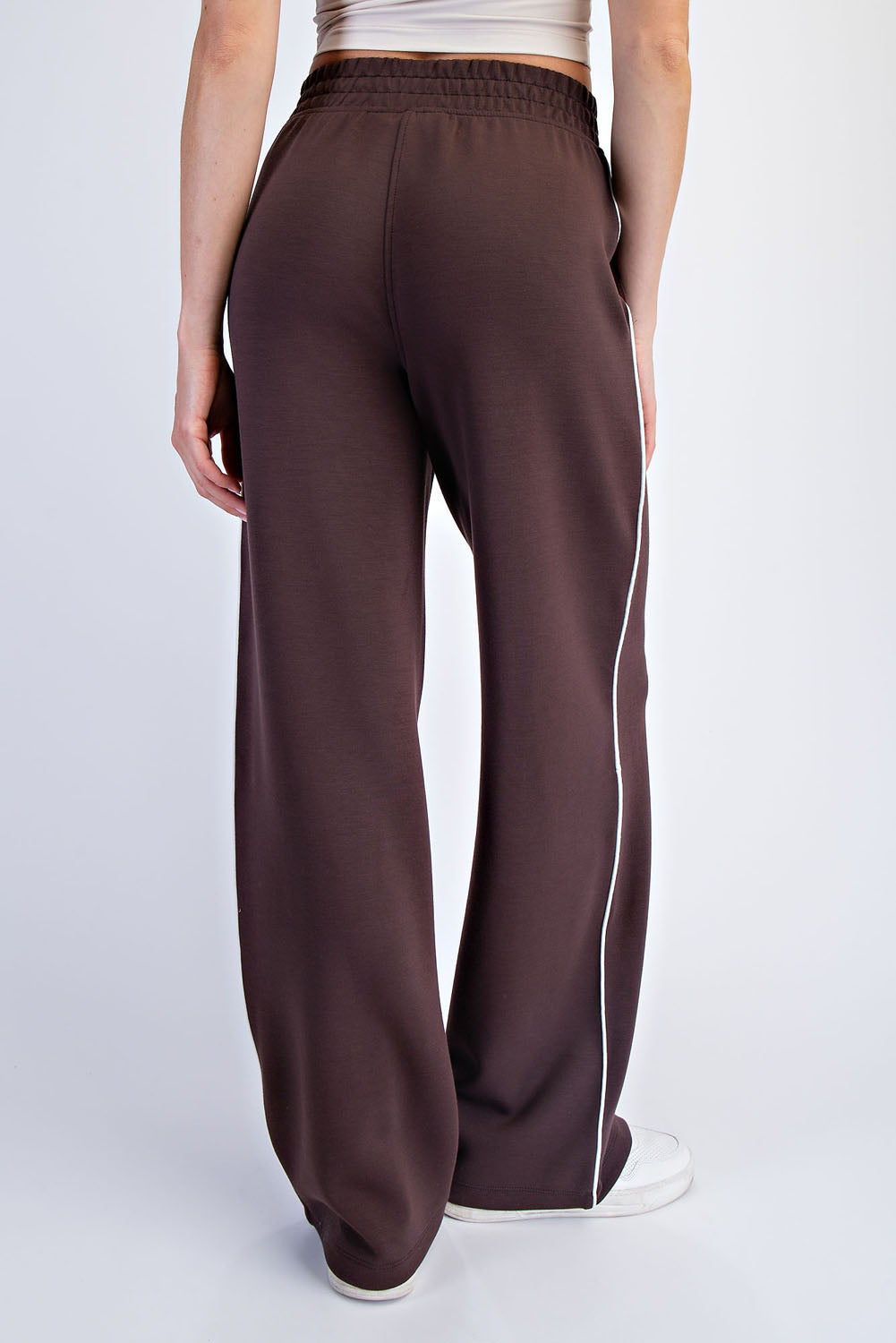 Espresso and Cream Modal Scuba Piping Pant