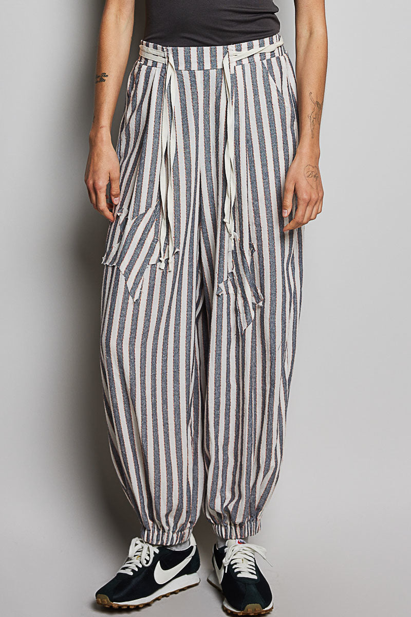POL Star Indigo Blue Stripe Jogger Pants