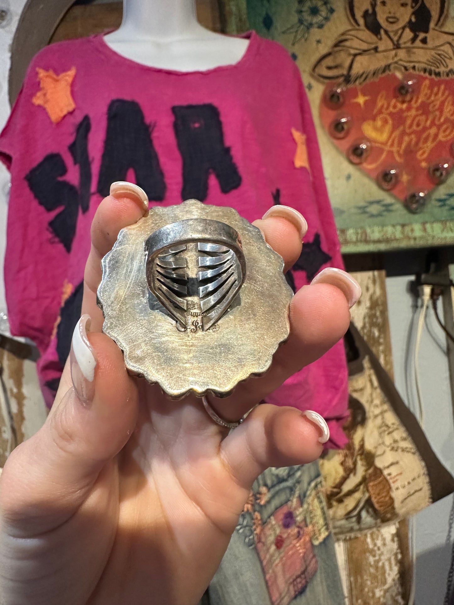 Navajo Royston & Spiney Oyster Ring Size 7