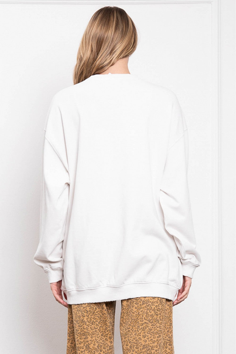 Blue Velvet USA Flag Patchwork Sweatshirt White