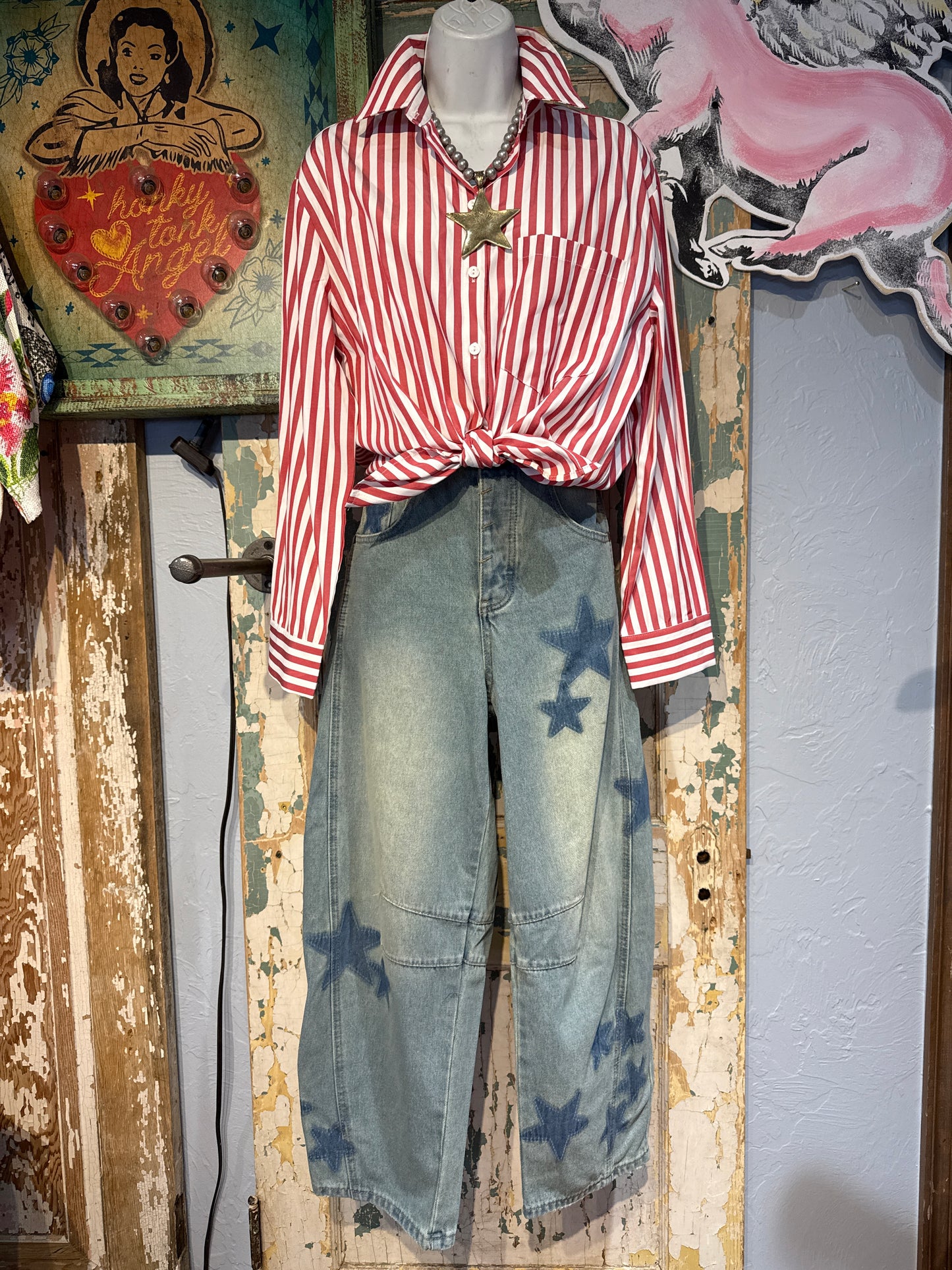Easel Star Barrel Denim
