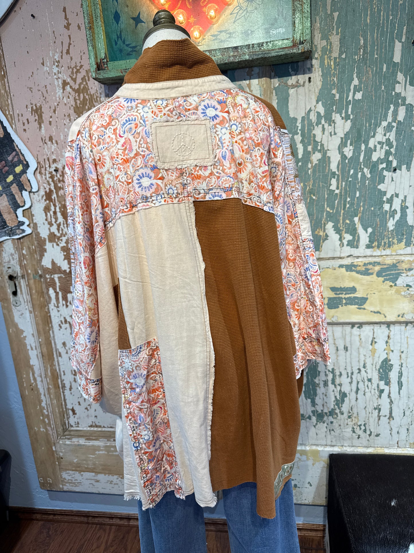 Blue Velvet Patchwork Top