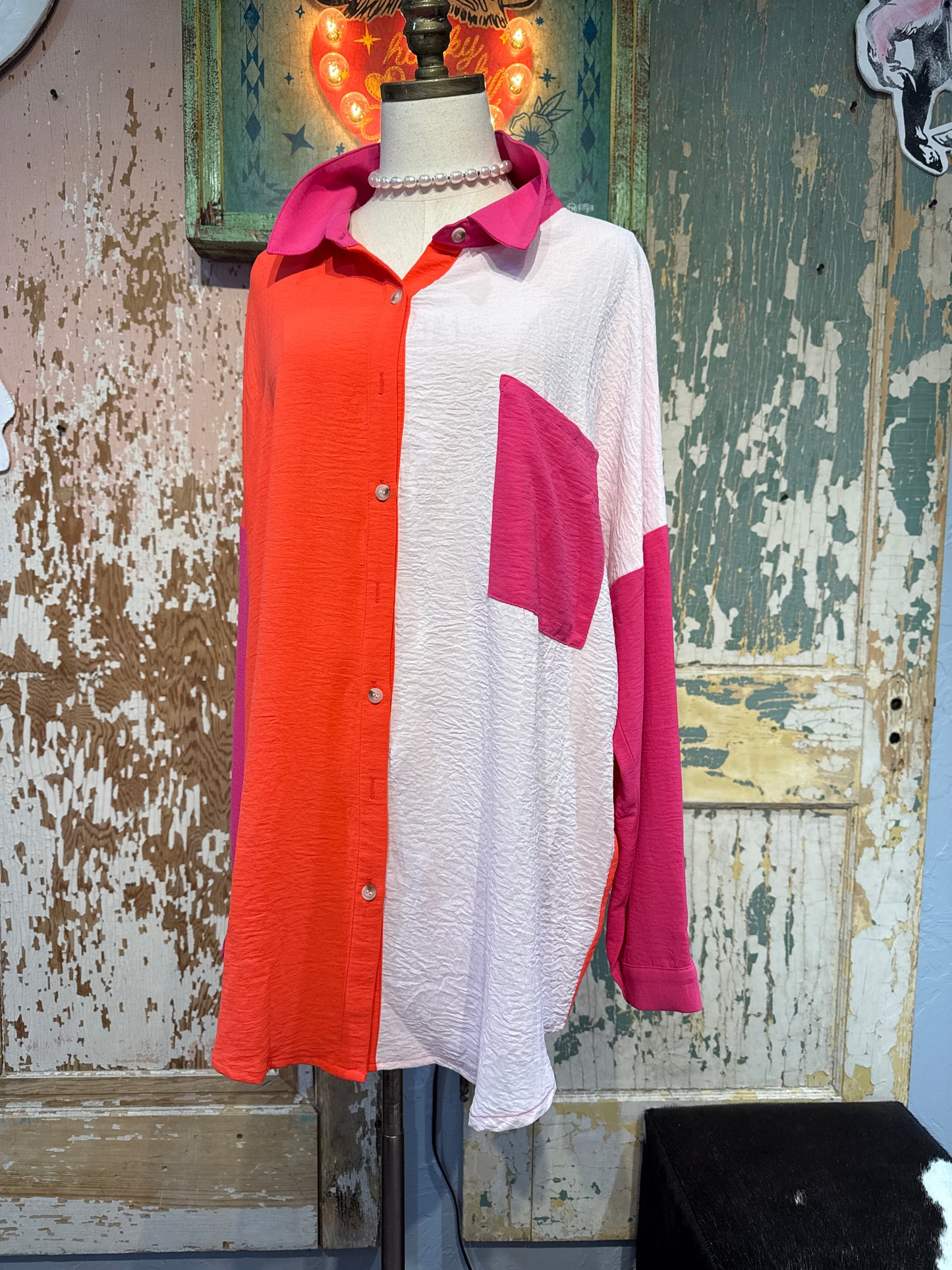 Davi & Dani Color Block Top