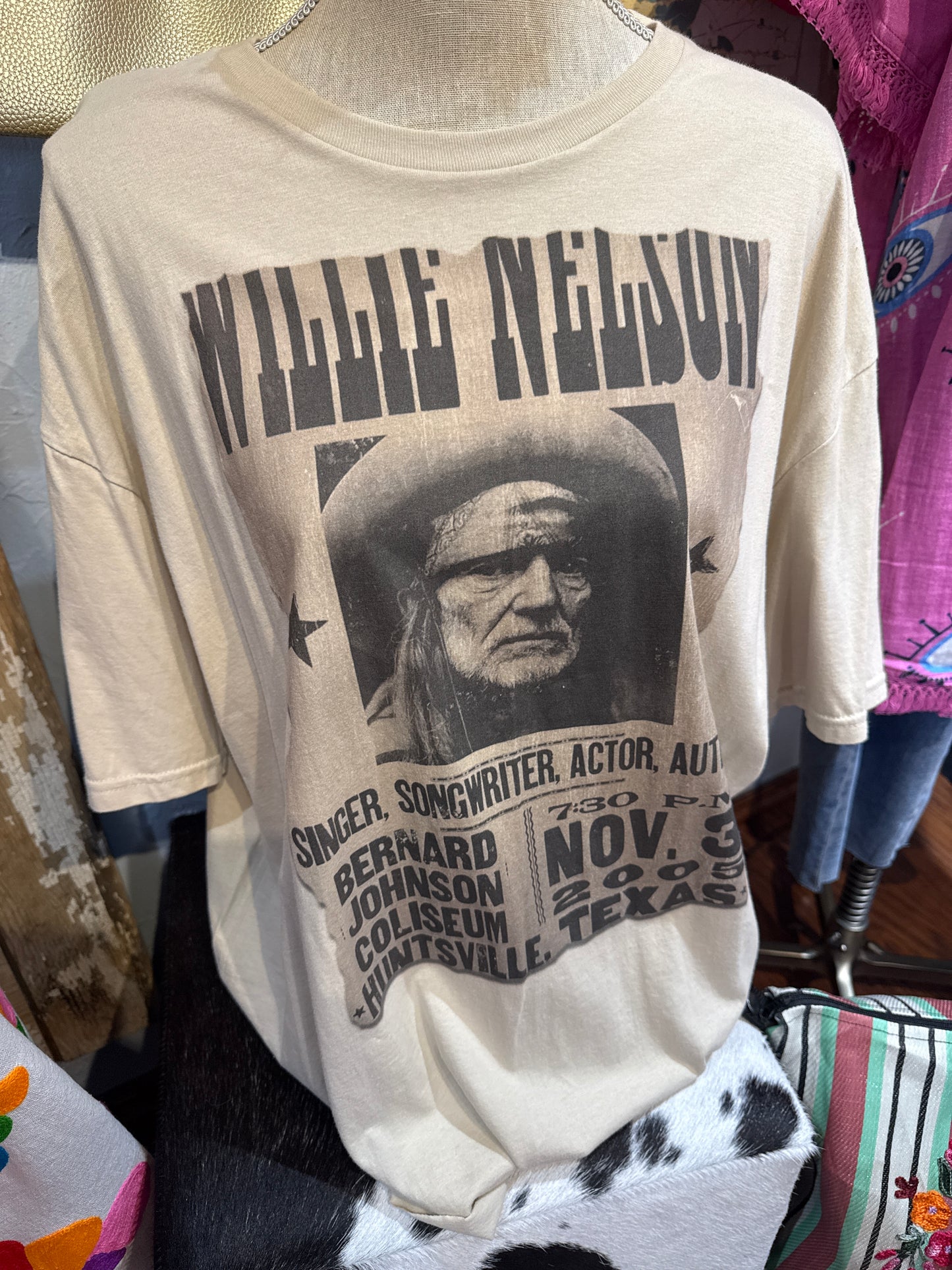 Willie Nelson Raw Hem Graphic Tee