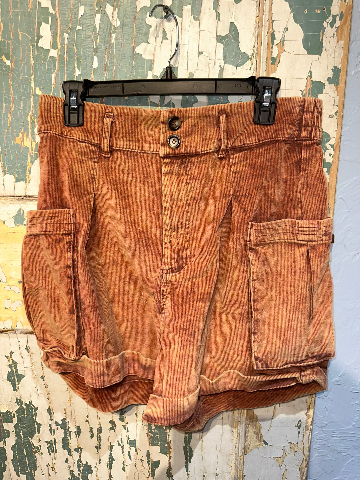 Oli & Hali Rust Corduroy Cargo Shorts