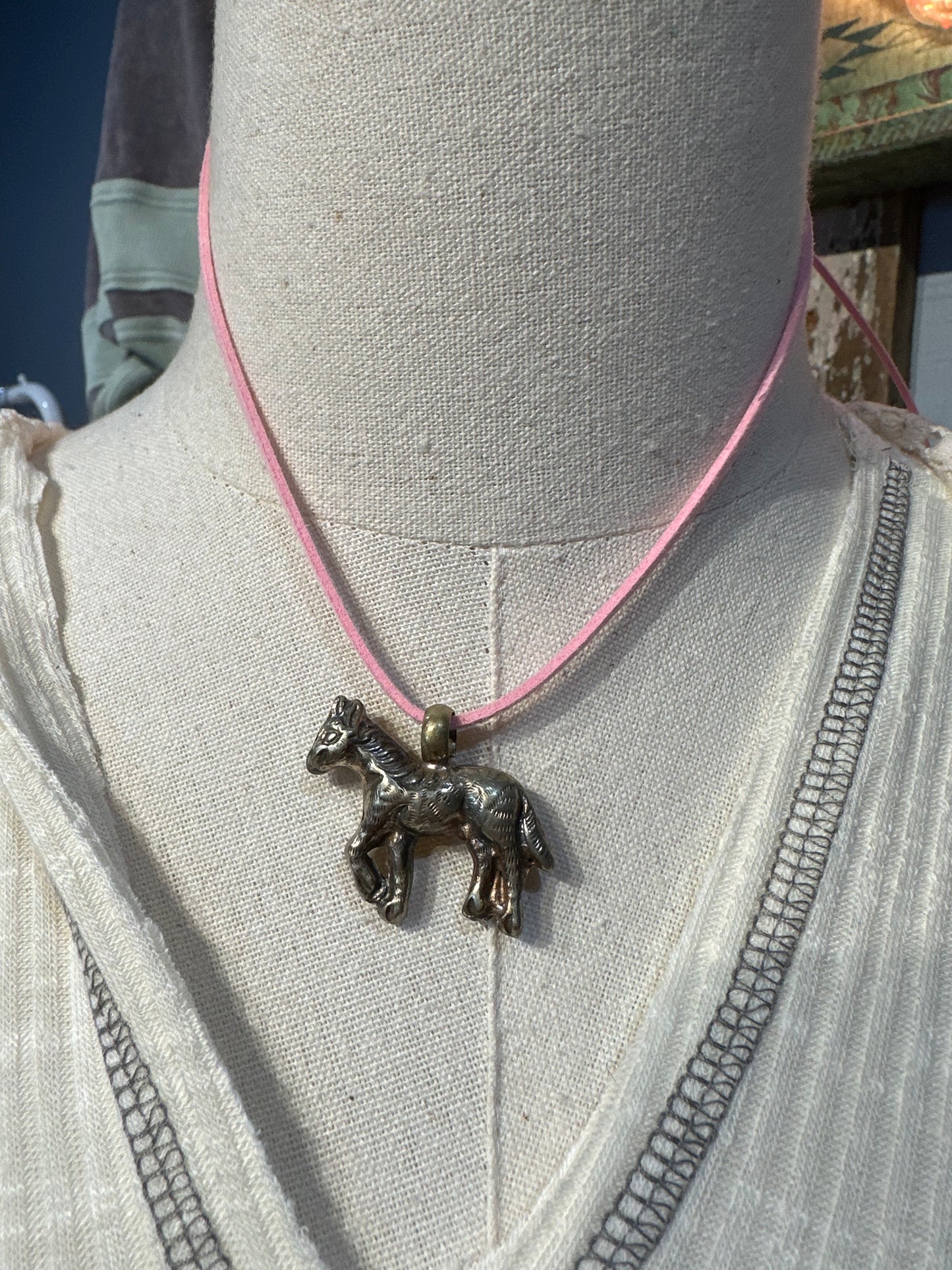 Tibetan Silver Donkey Pendant