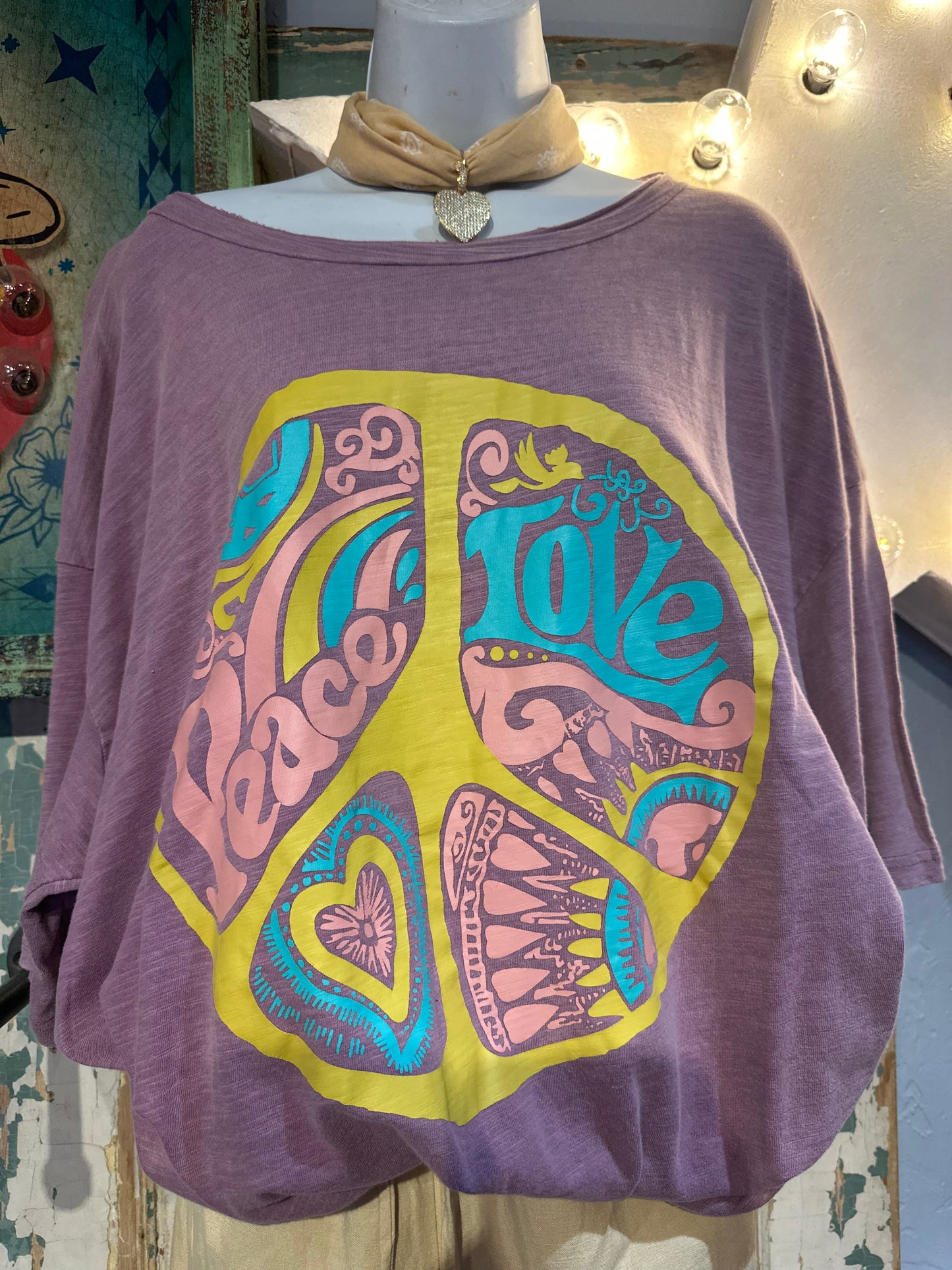 Blue Velvet Purple Peace & Love Top