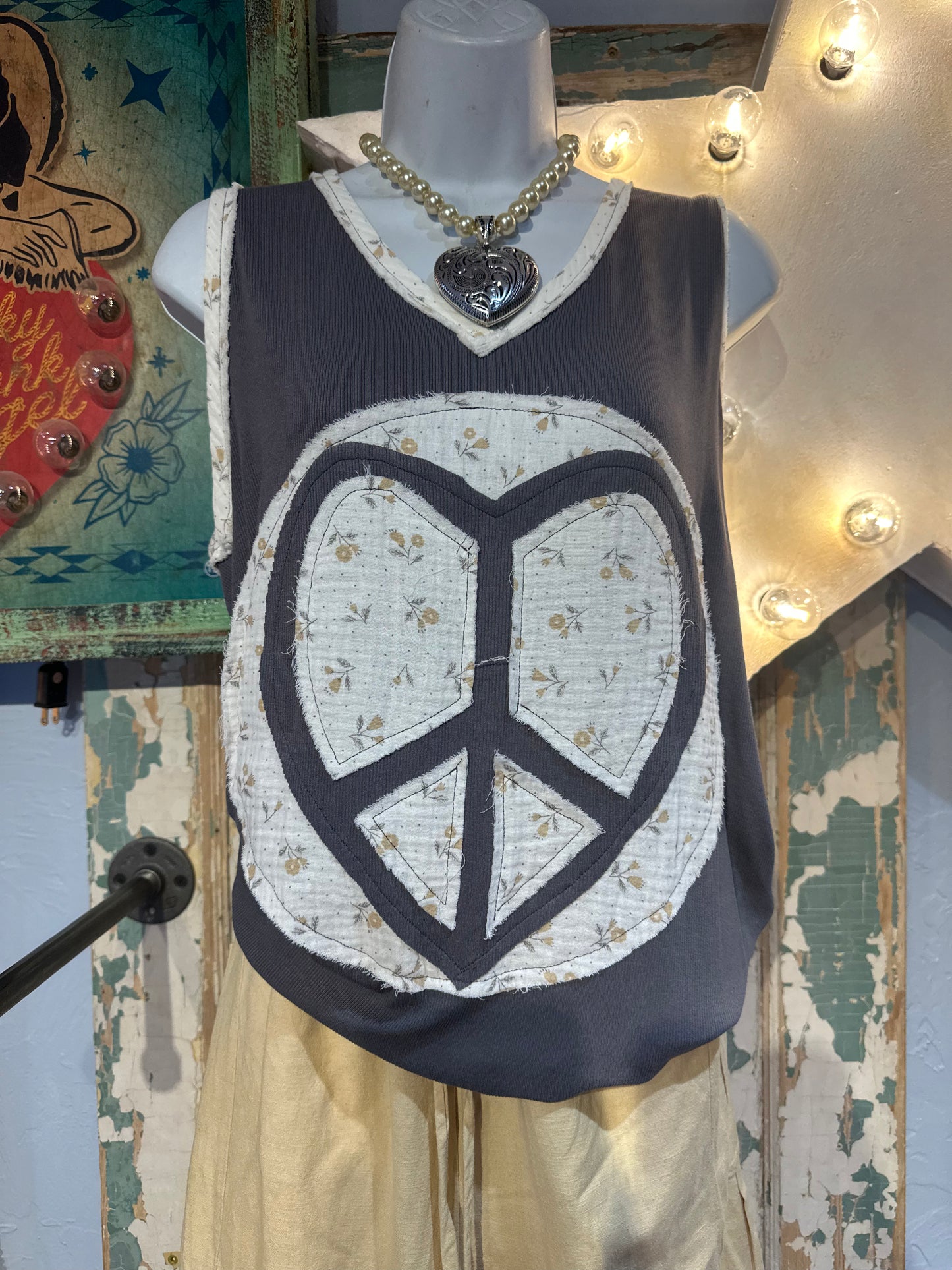 POL Patchwork Peace Tank