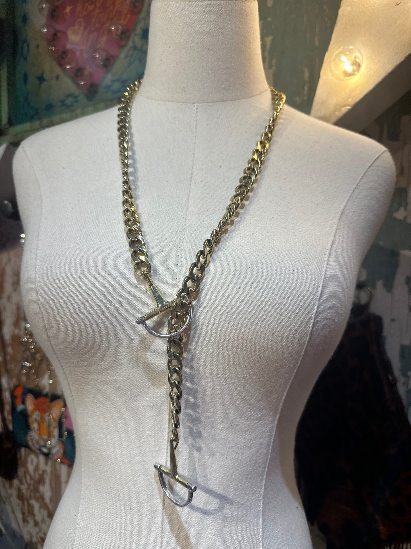 Mixed Metal Horse Bit Lariat