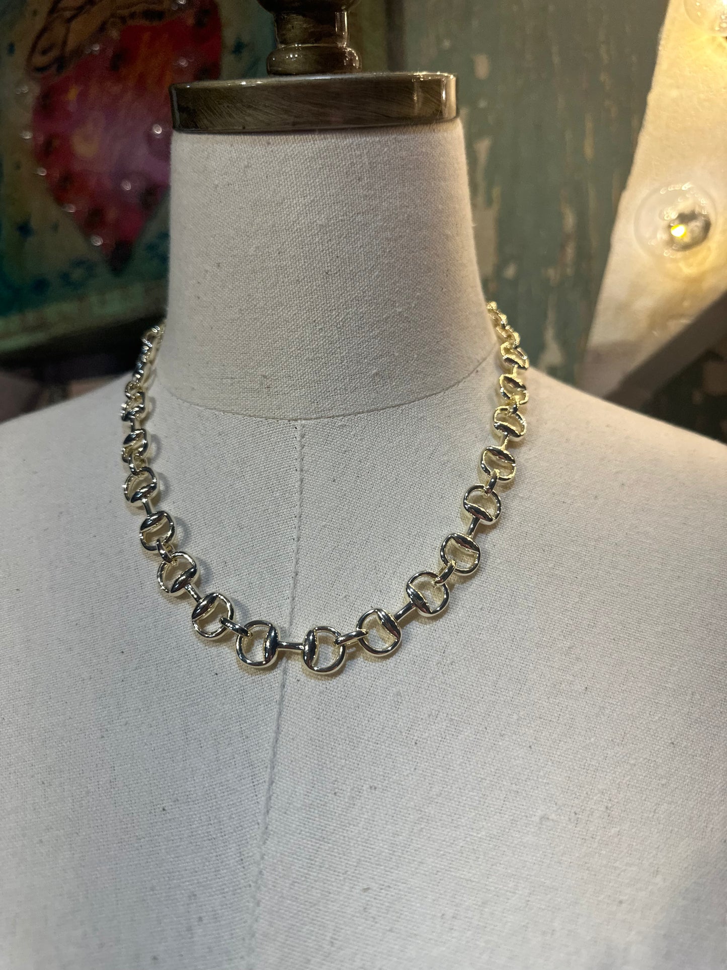 Gold Plated Horse Bit Layering Necklace