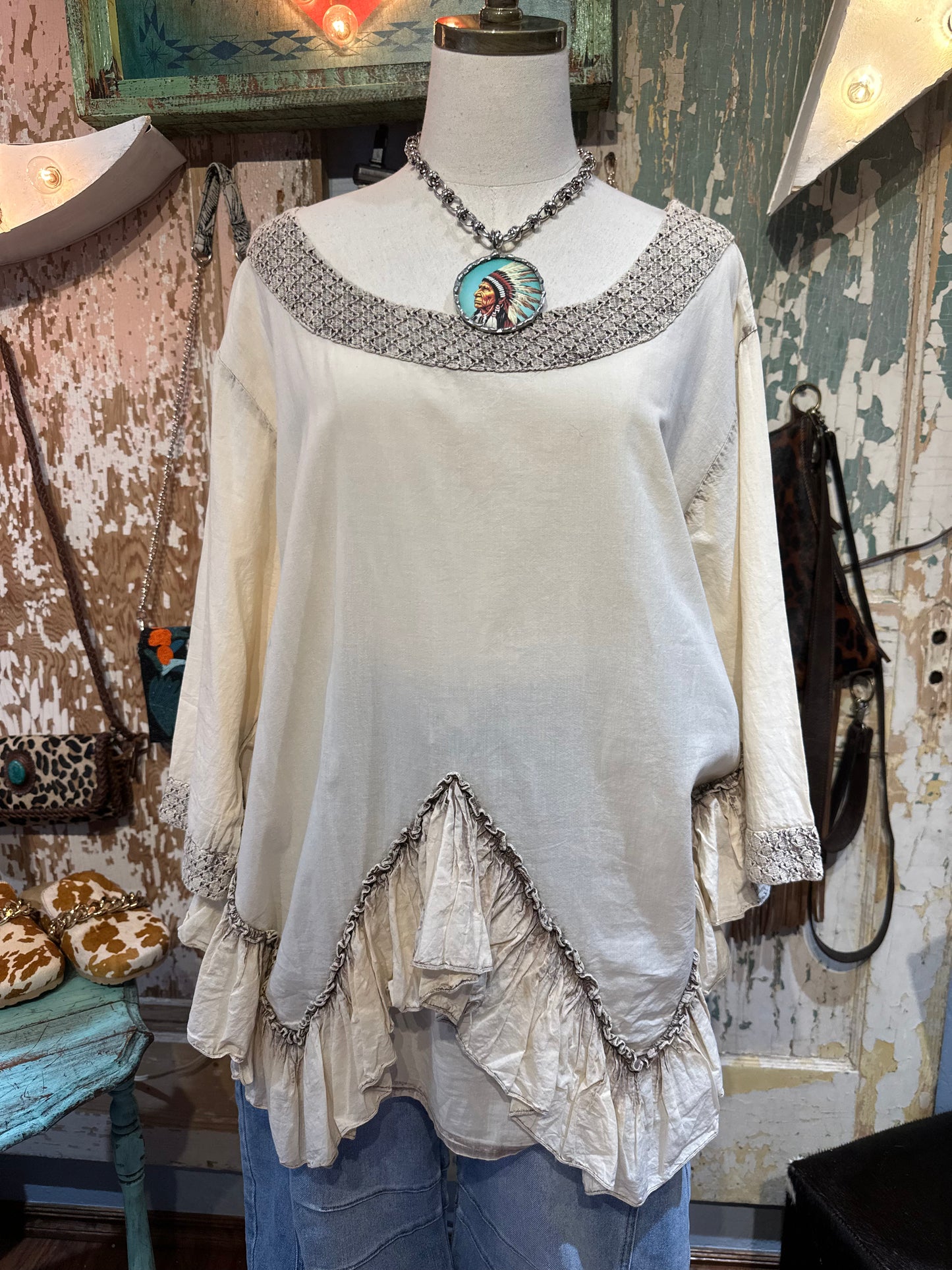 Paperlace Ruffle Tunic