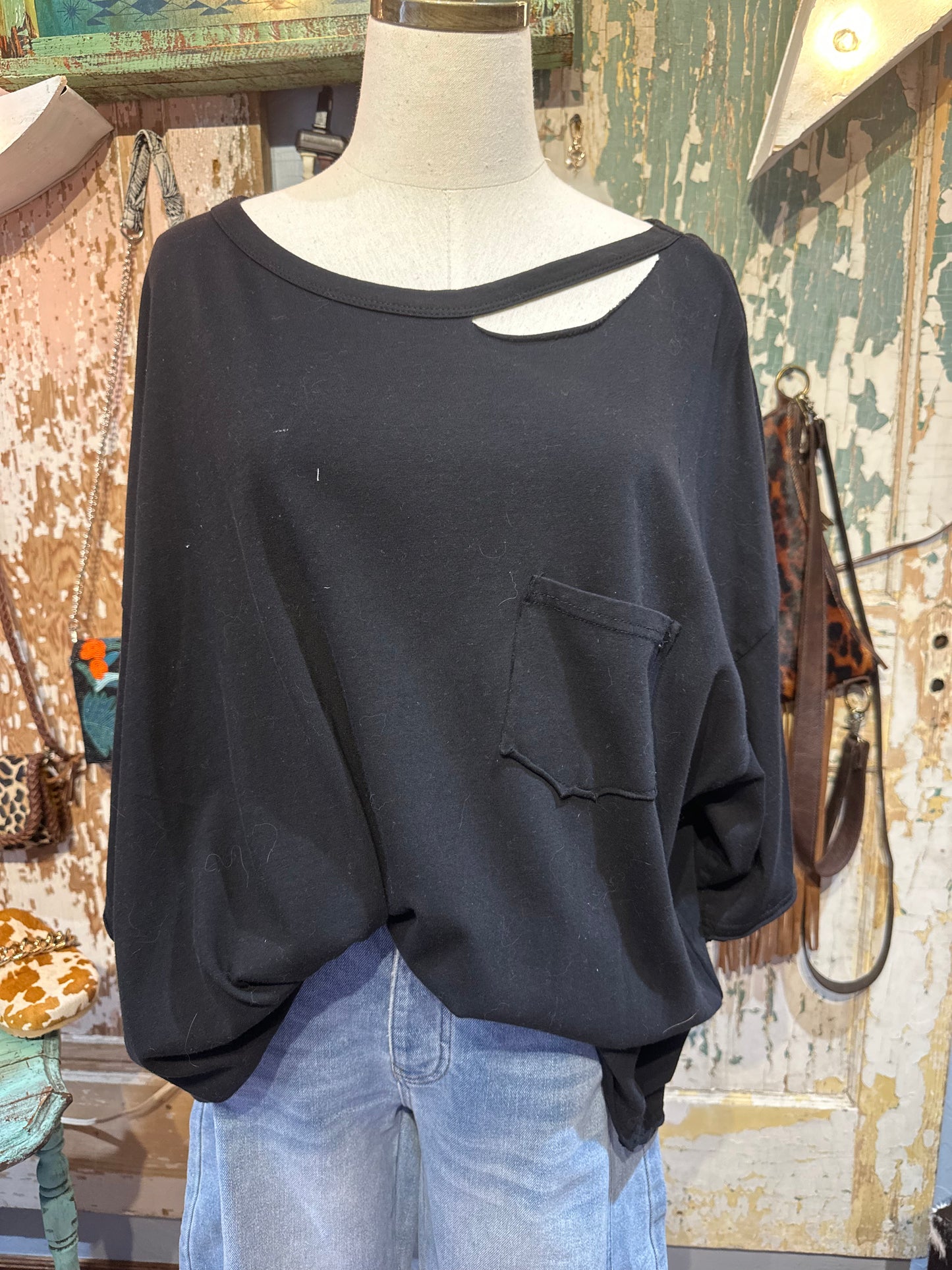 Black Ripped Tee
