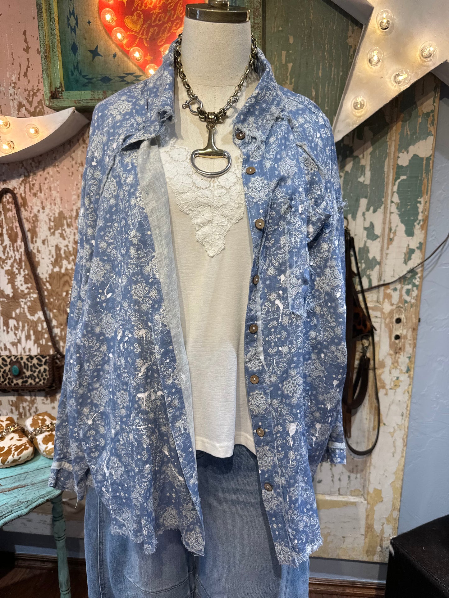 Oli & Hali Blue Bandana Top