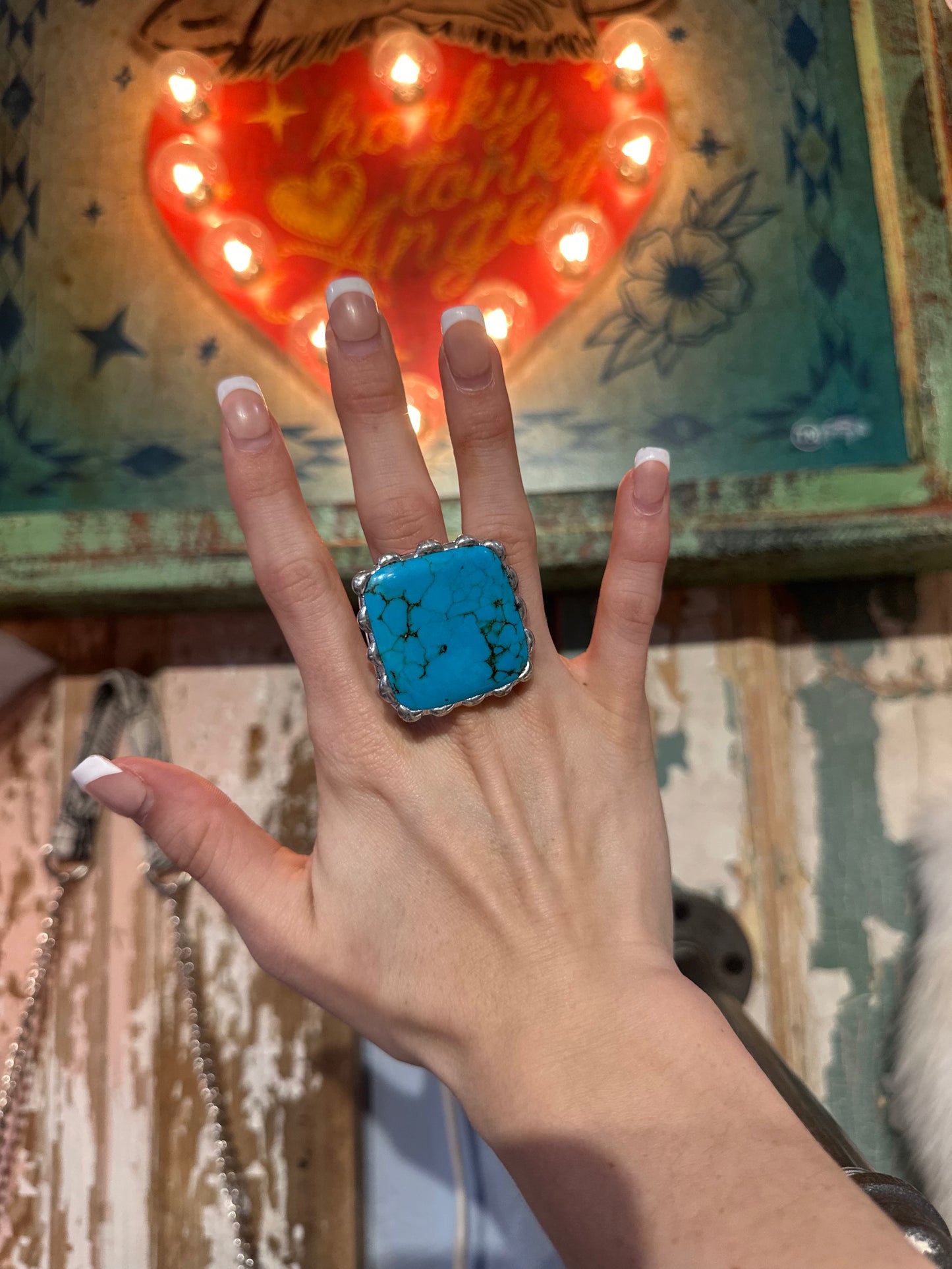 Inspired Turquoise Stretchy Ring