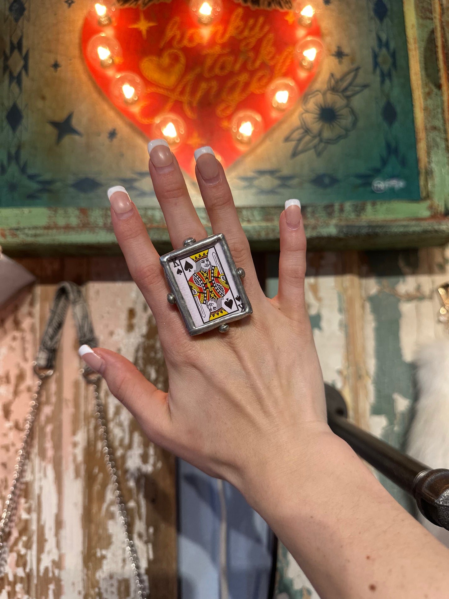 King of Spades Adjustable Card Ring