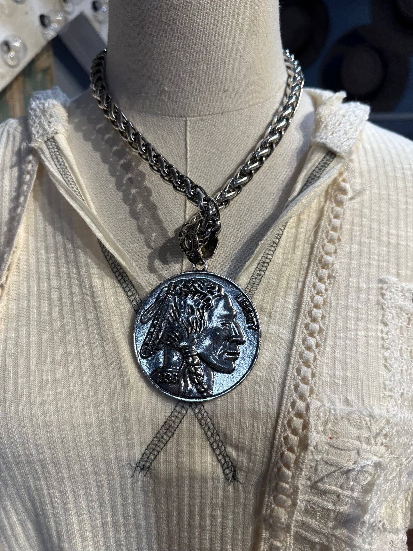 Inspired Silver Reversible Coin Neckalce