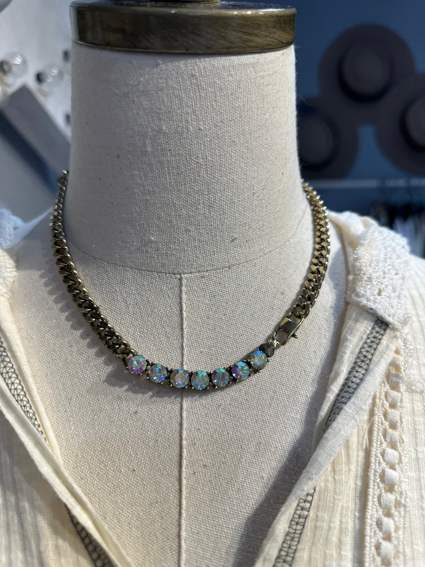 Inspired Gold & AB Crystal Layering Necklace