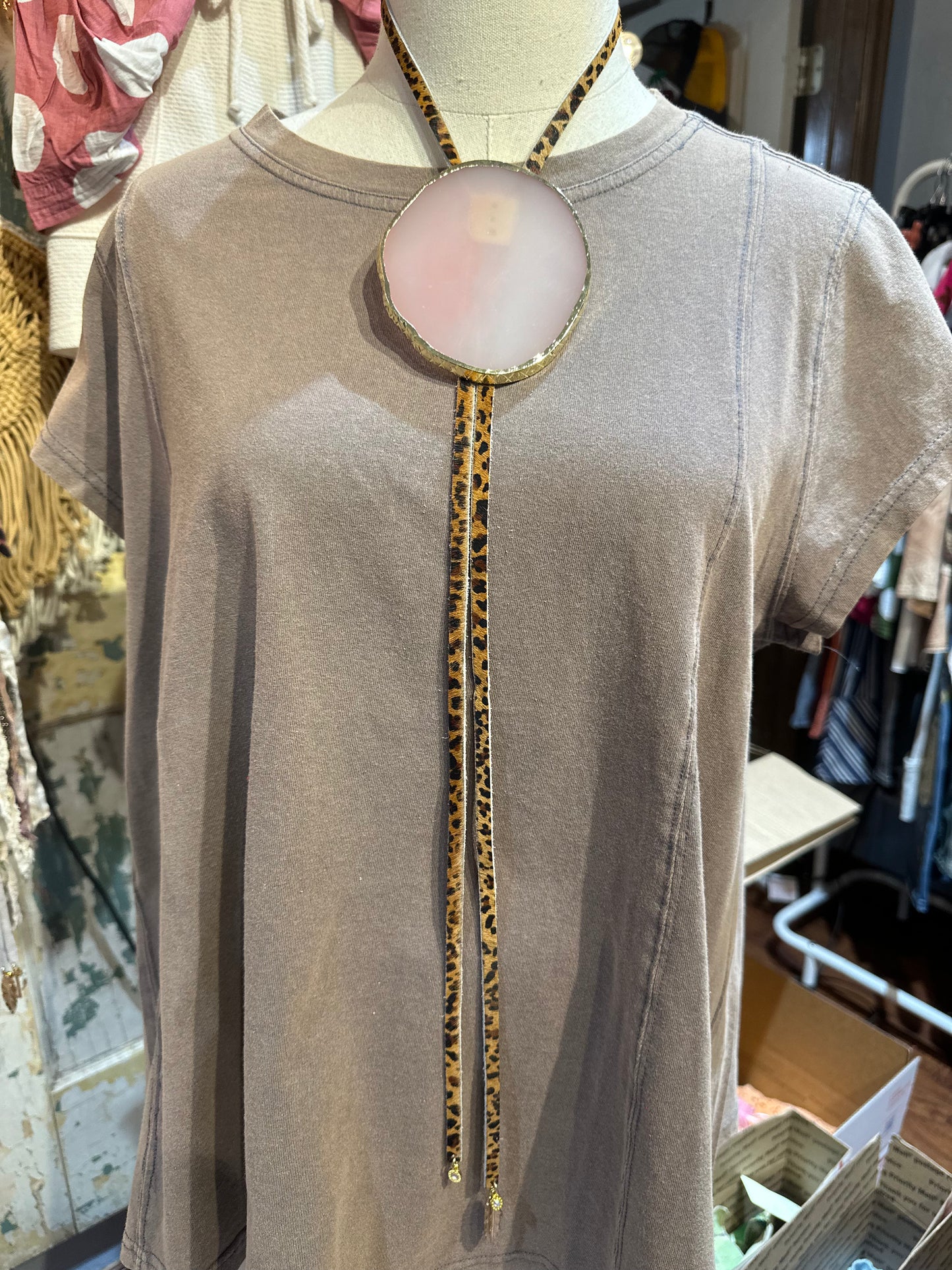 Sandra Ling Pink Geode Adjustable Bolo