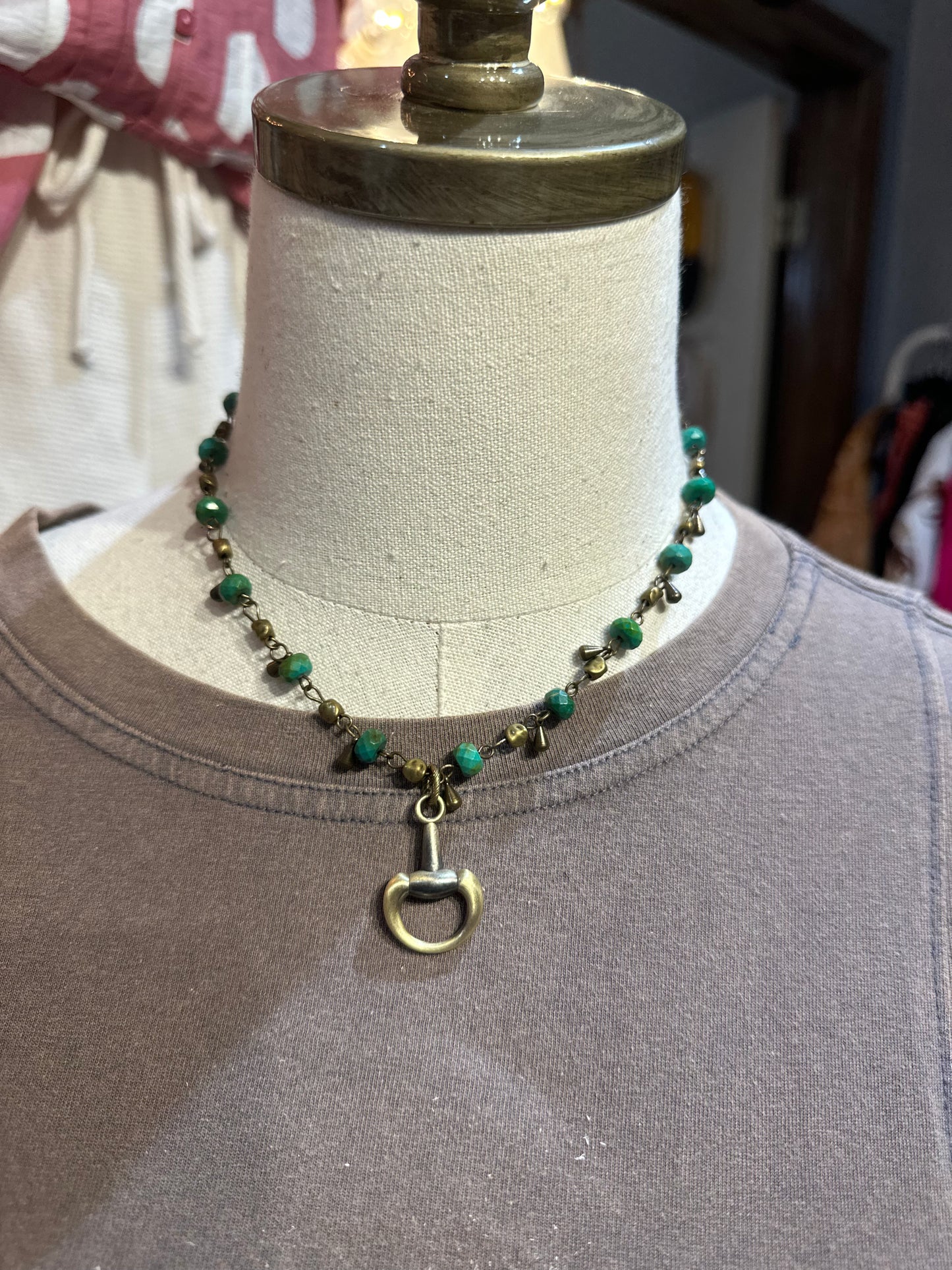 Sandra Ling Bronze Horsebit Necklace