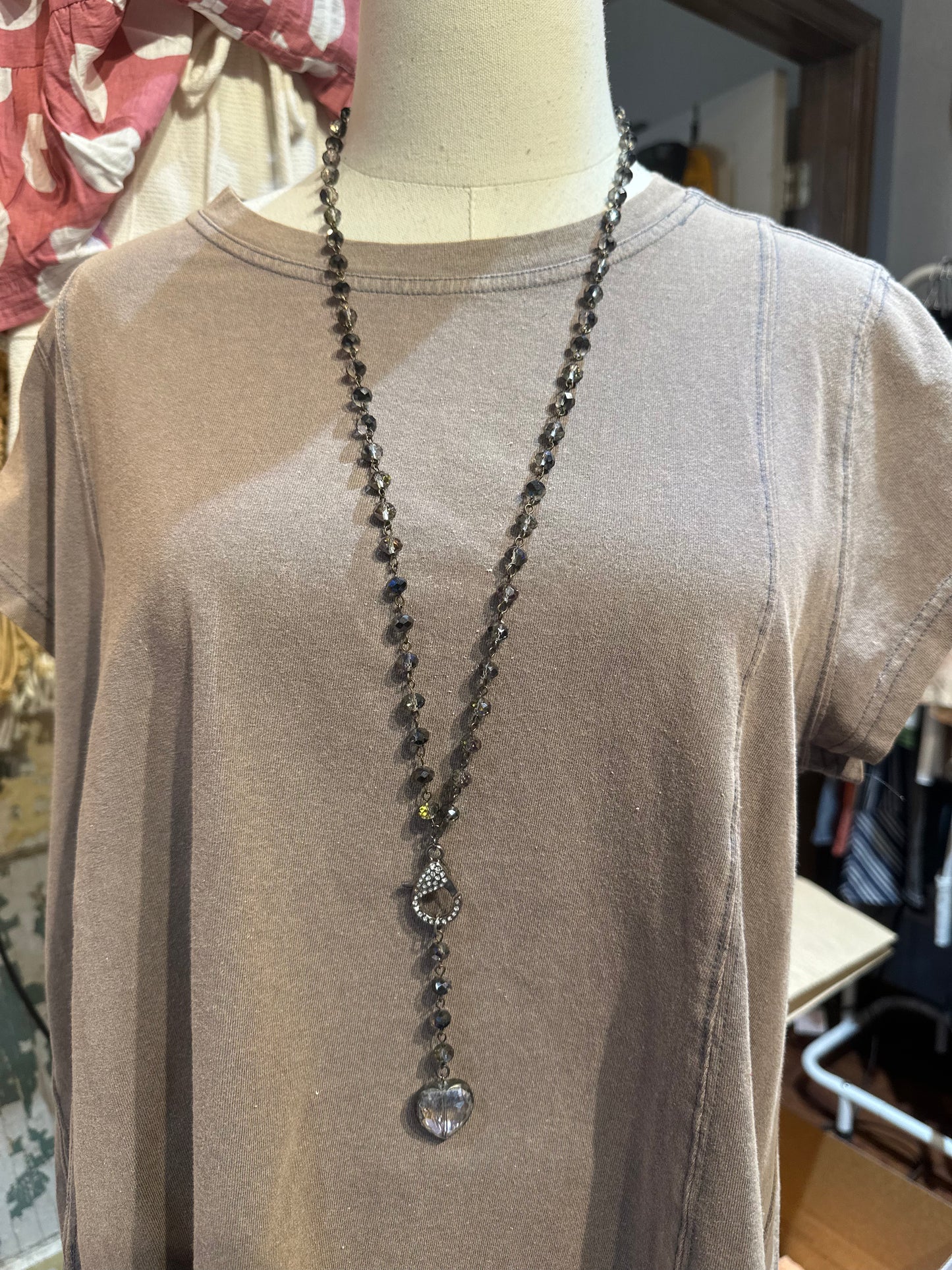 Clear Bling Clasp Necklace