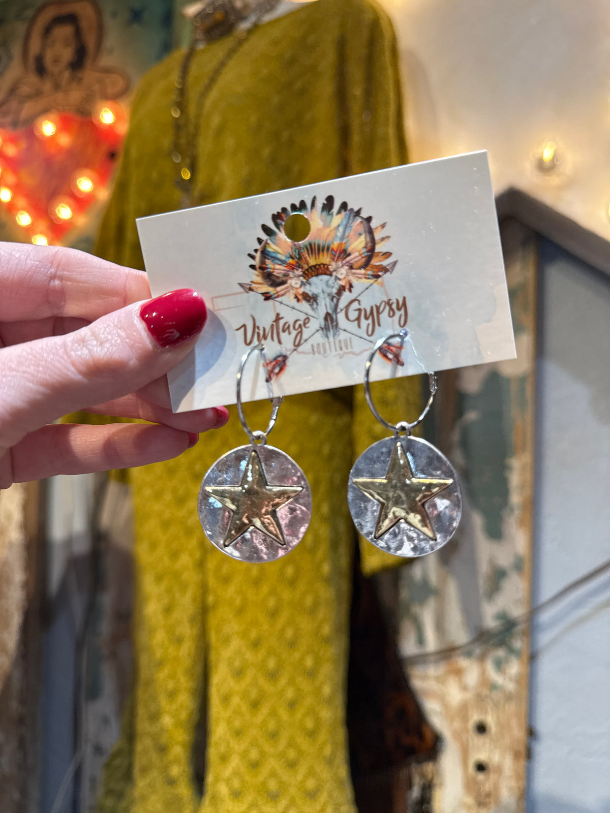 Inspired Mixed Metal Star Earrings