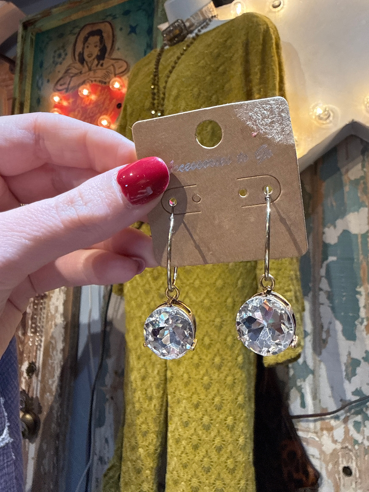 Inspired Gold & Clear Crystal Earrings