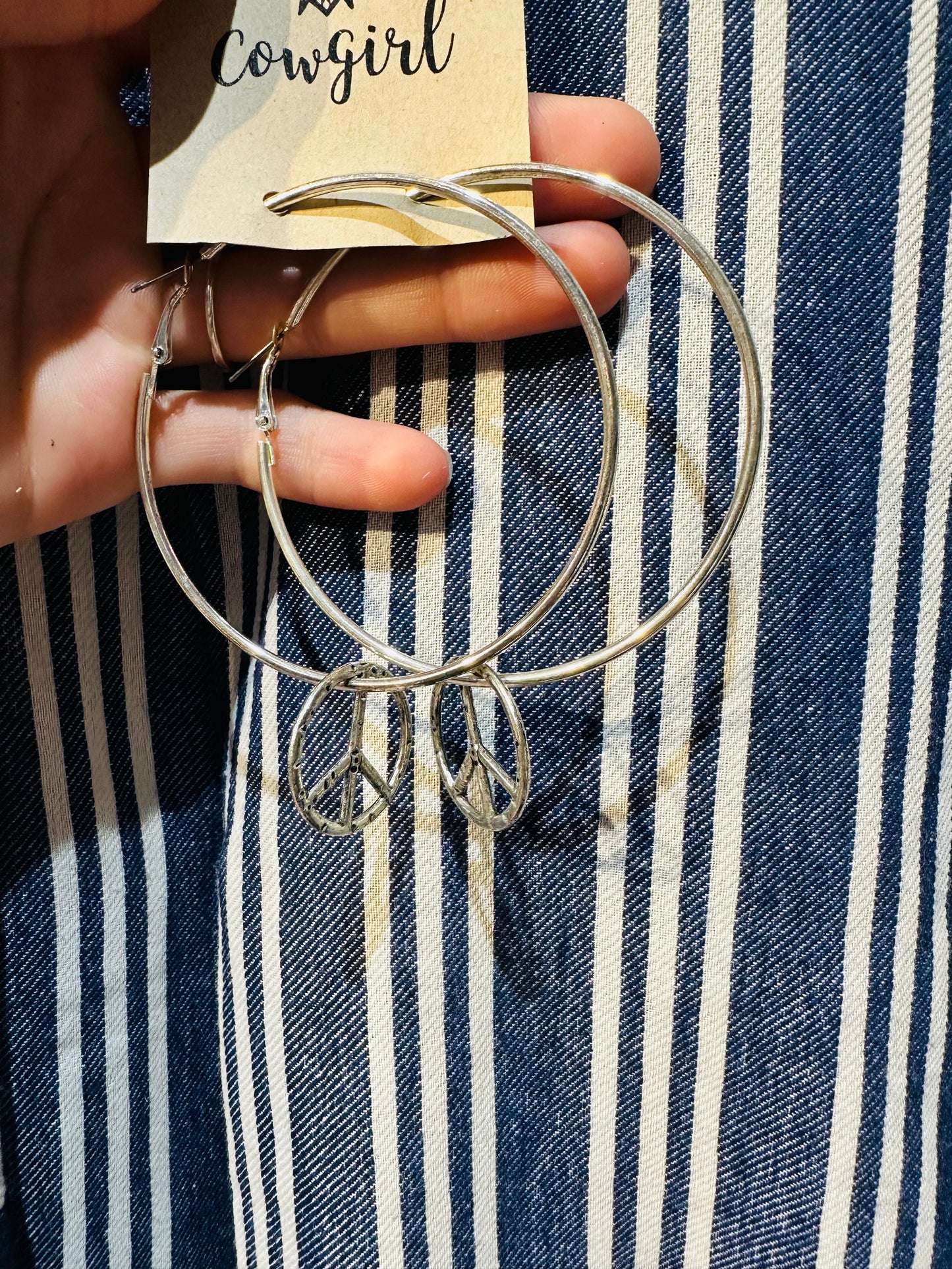 Peace Hoop Earrings