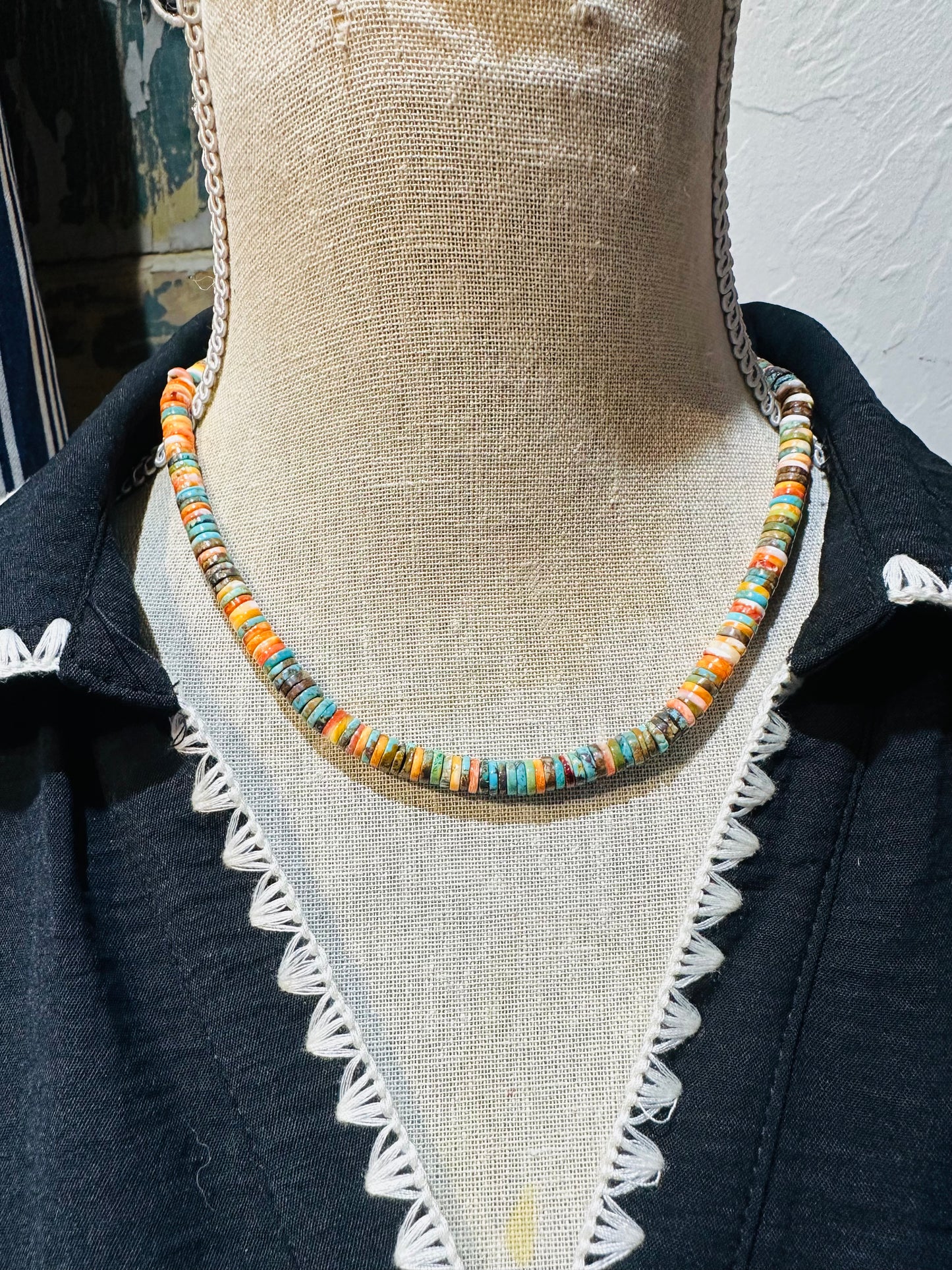 Navajo Spiny & Turquoise Layering Necklace