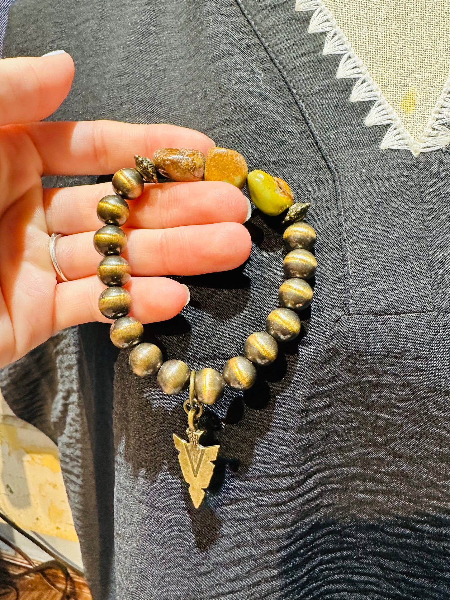 Sandra Ling Turquoise Arrowhead Bracelet