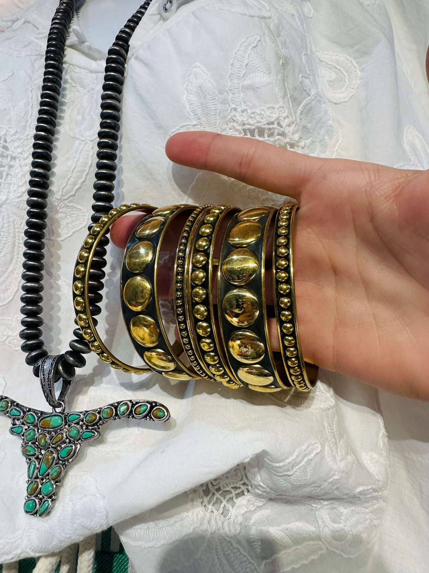 Inspired Gold Ball Bangle Set