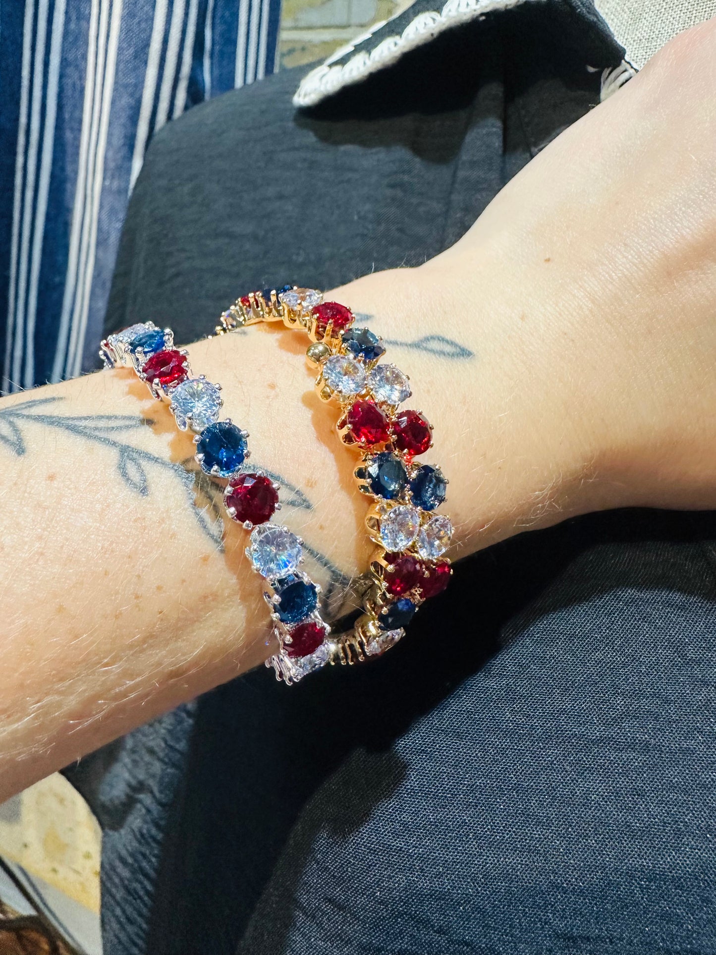 Red White and Blue Wrap Bracelets