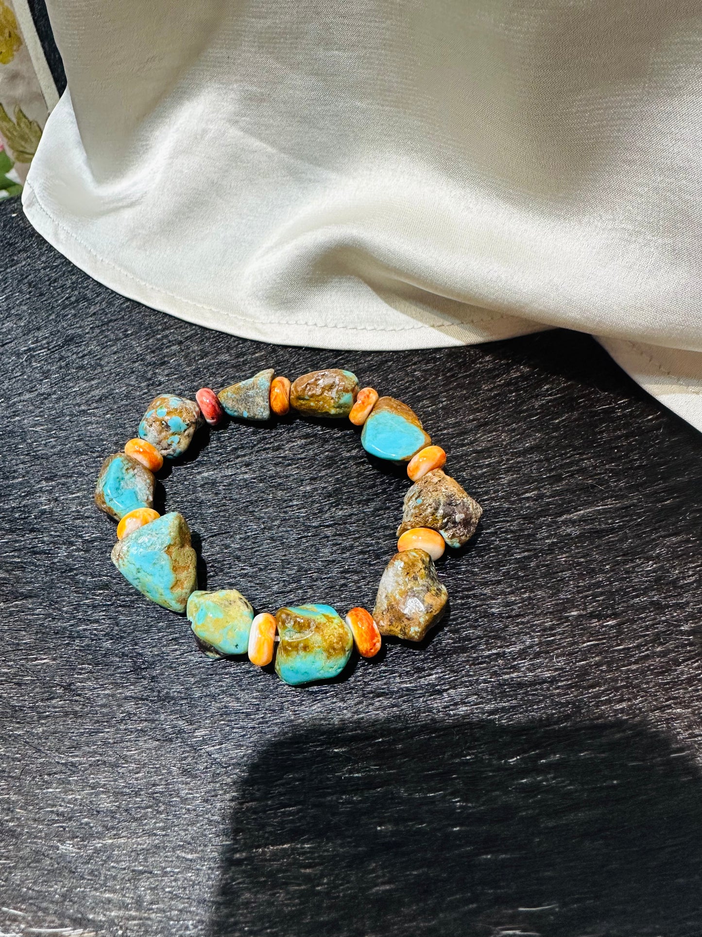 Navajo Turquoise & Spiny Bracelet