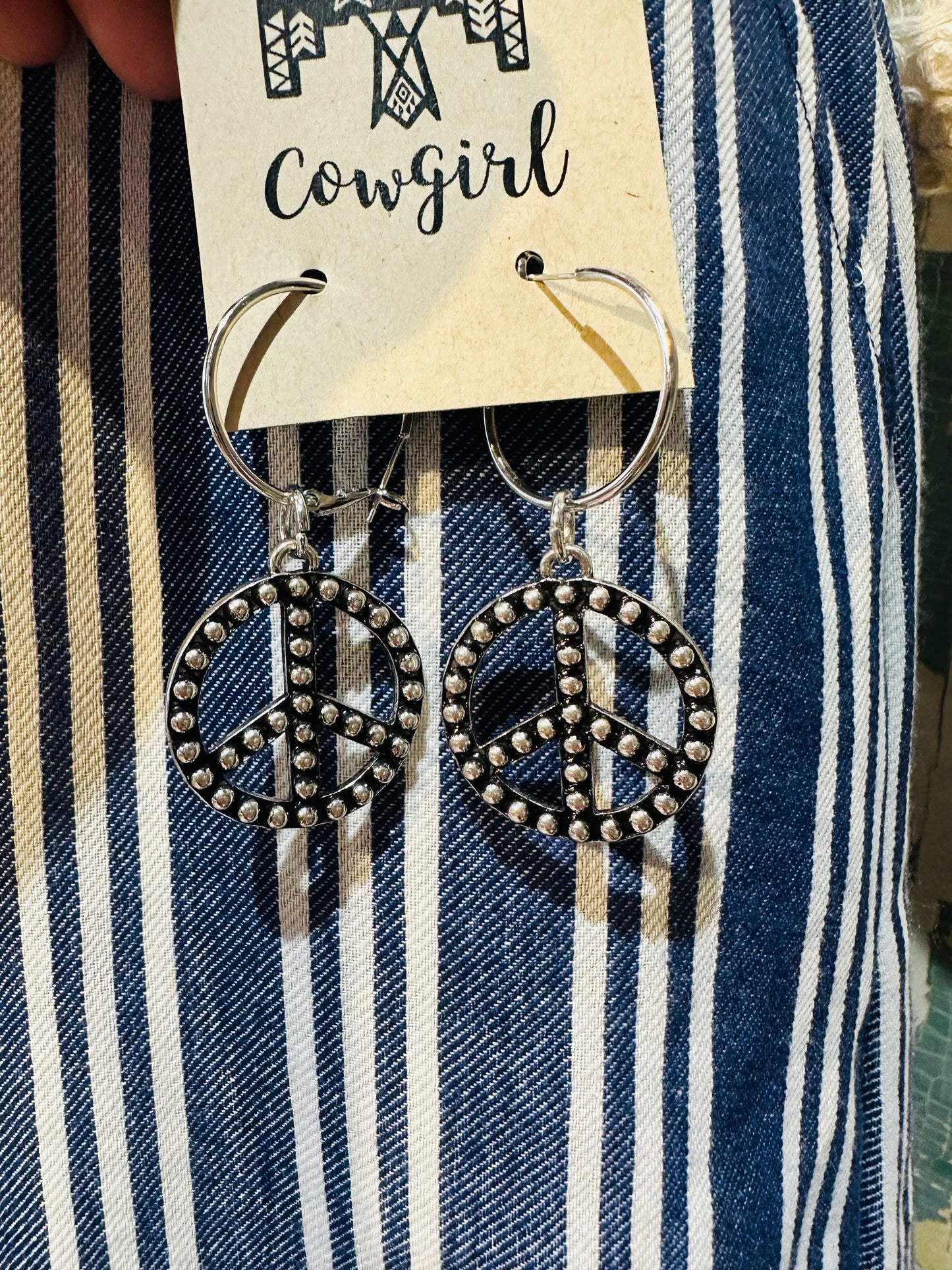 Peace Small Hoop Earrings