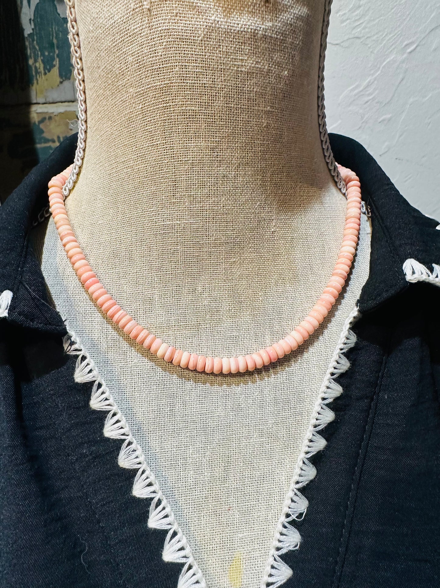 Navajo Pink Conch Layering Necklace