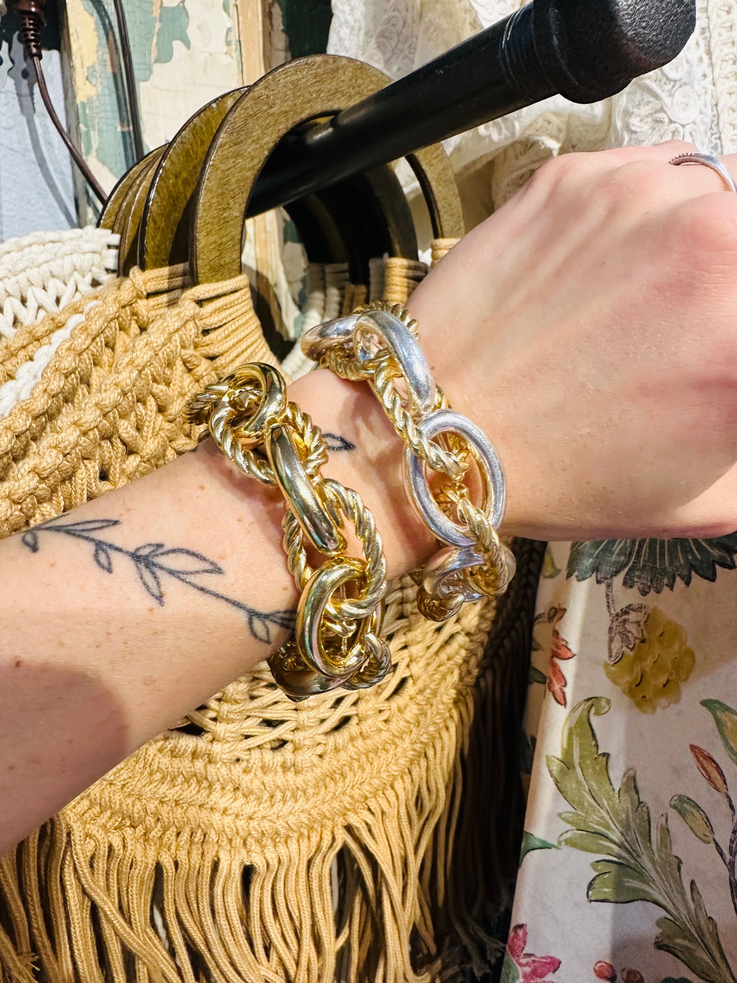 Large Stretchy Chain Bracelets
