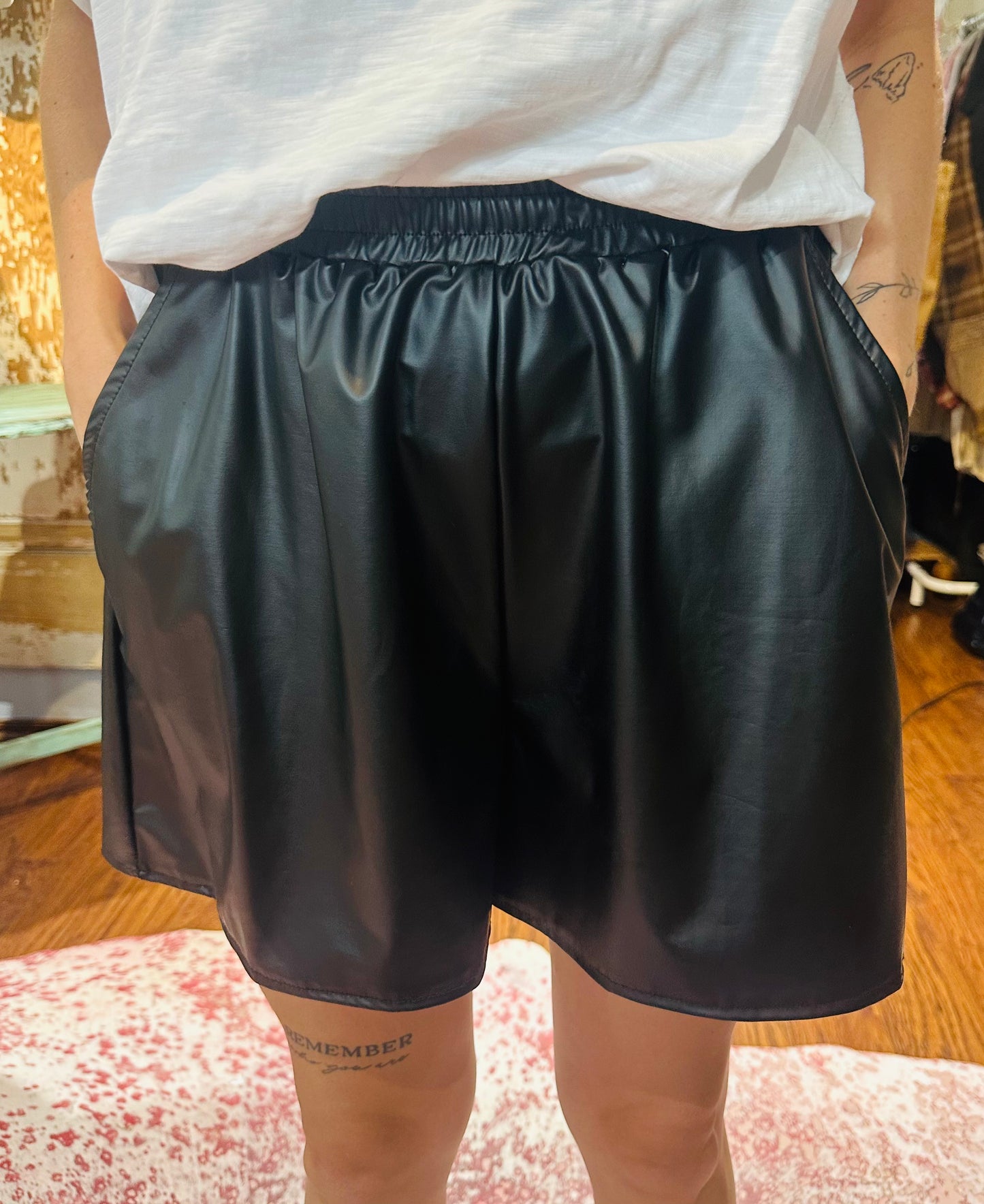 Vegan Leather Short with Pockets