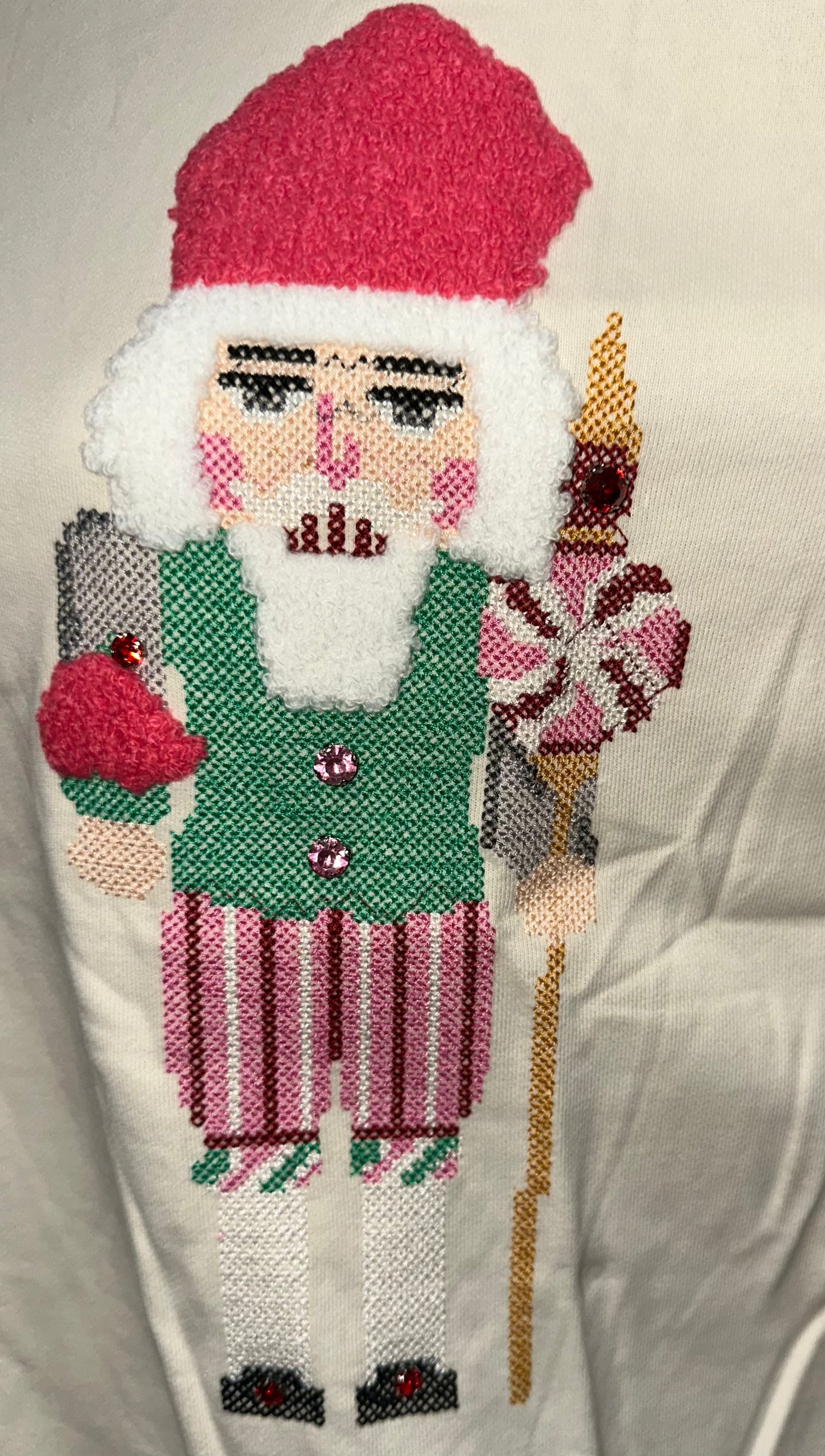Cream Nutcracker Embroidered Sweater