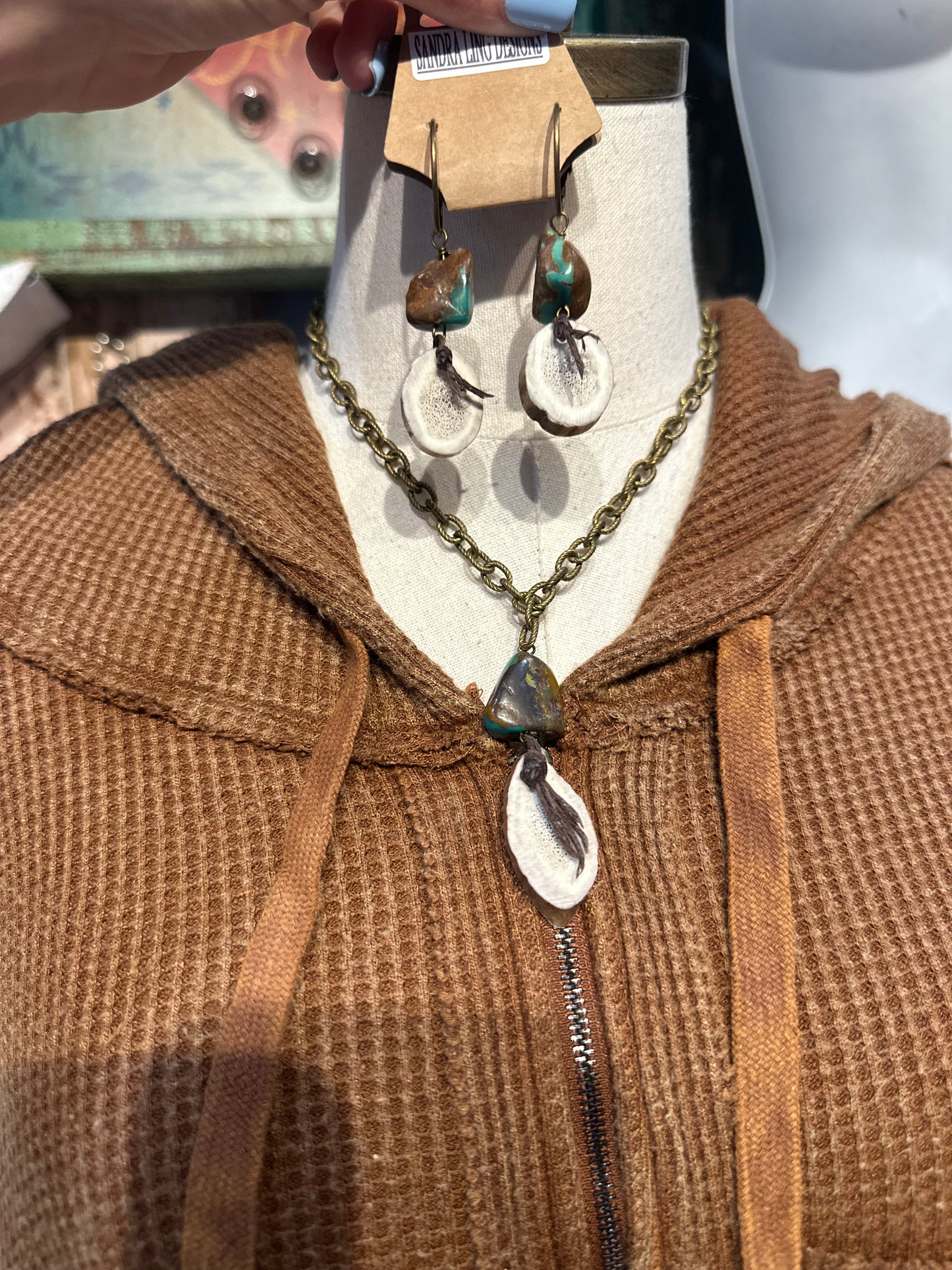 Sandra Ling Antler Shed & Turquoise Set