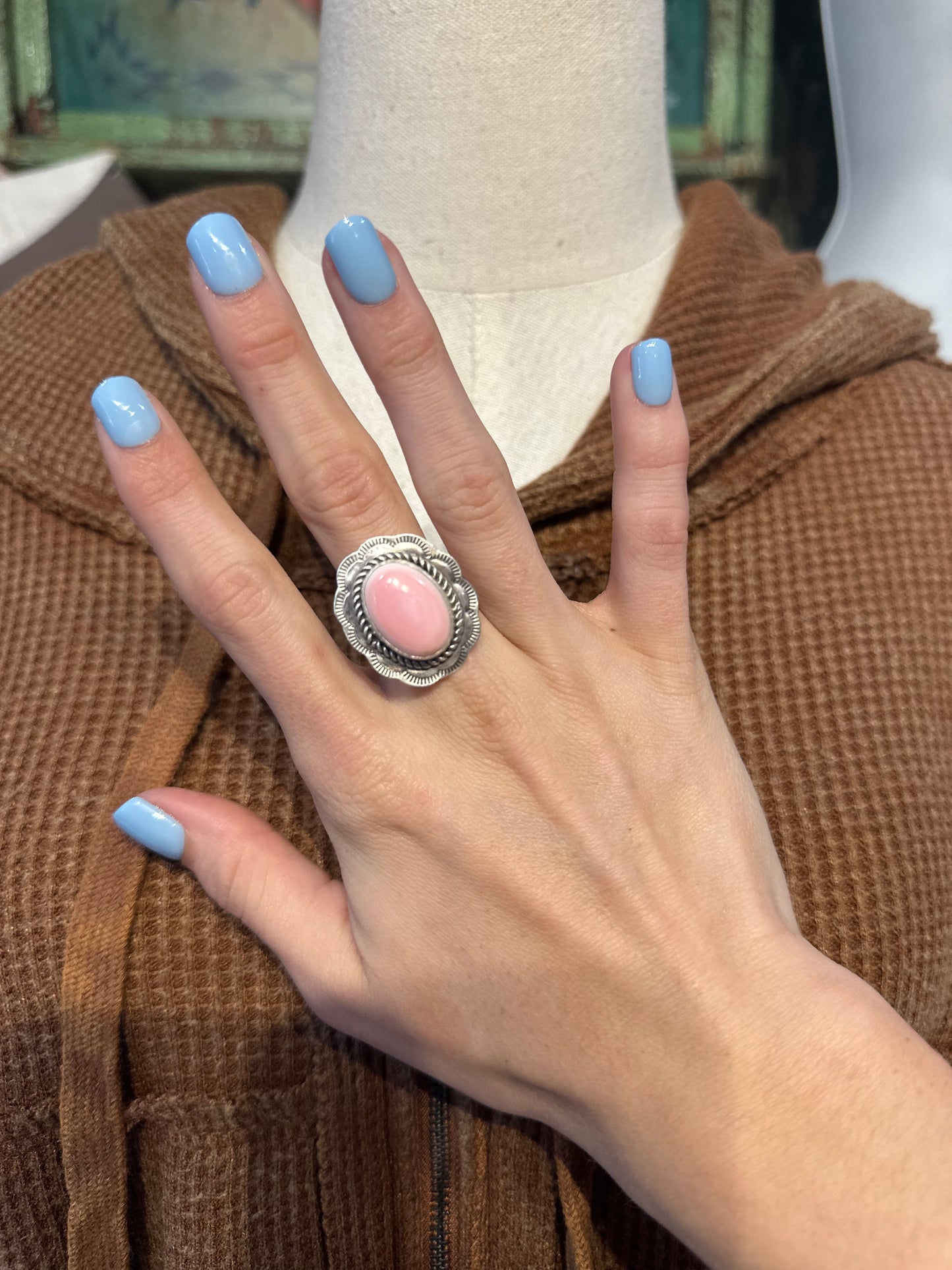 Navajo Pink Conch Ring