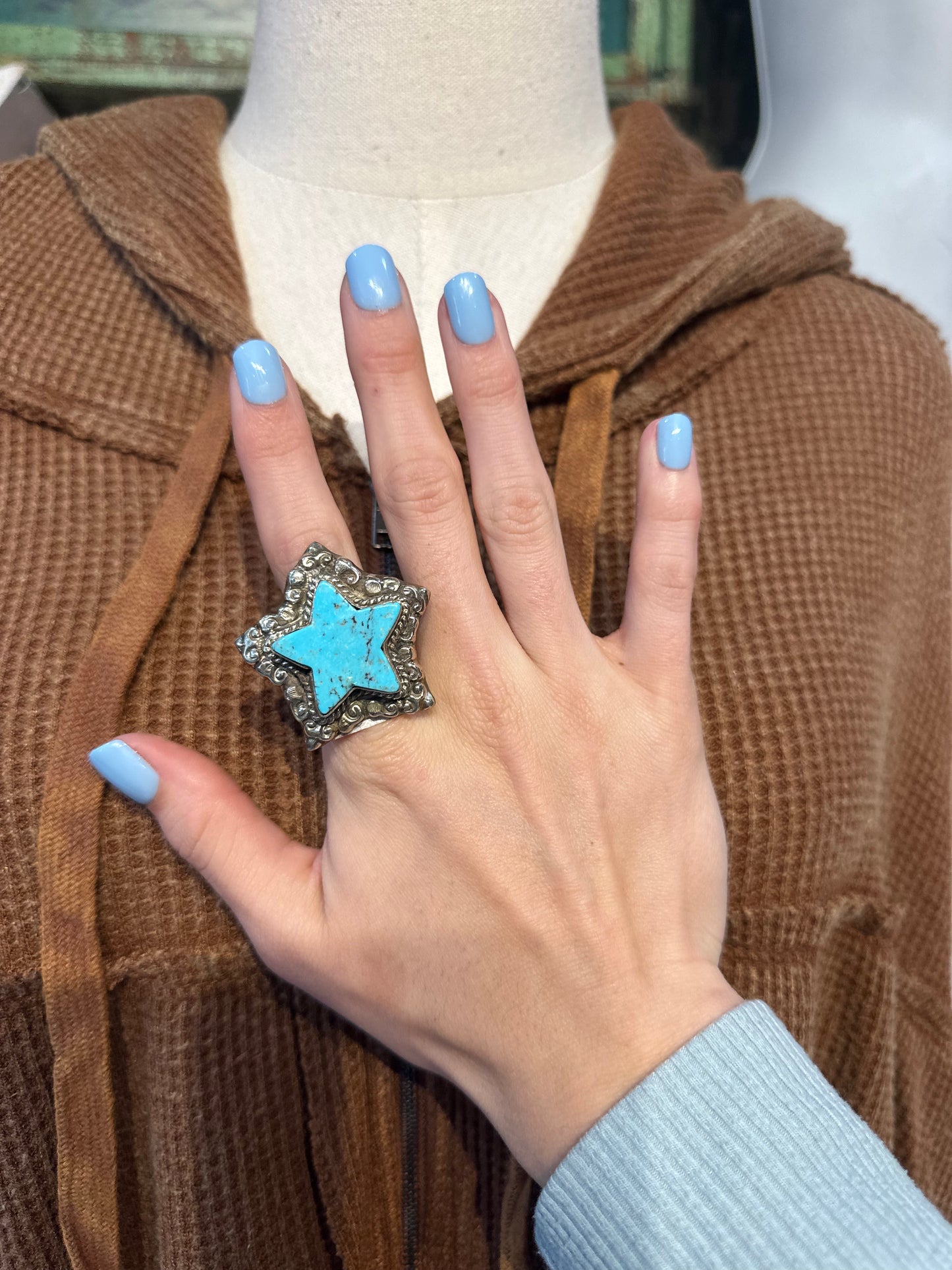 Tibetan Turquoise Star Ring