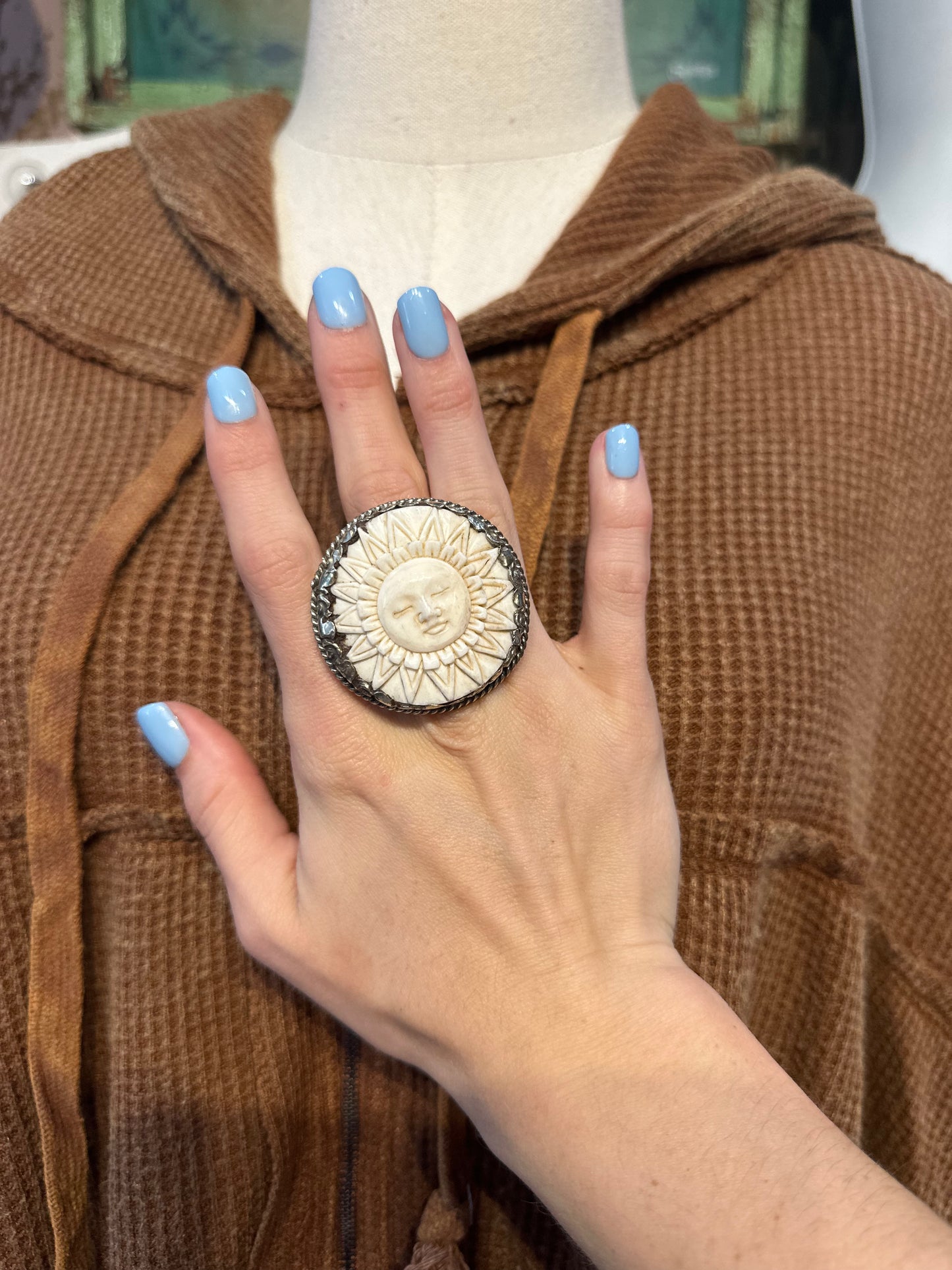 Tibetan Bone Sun Ring
