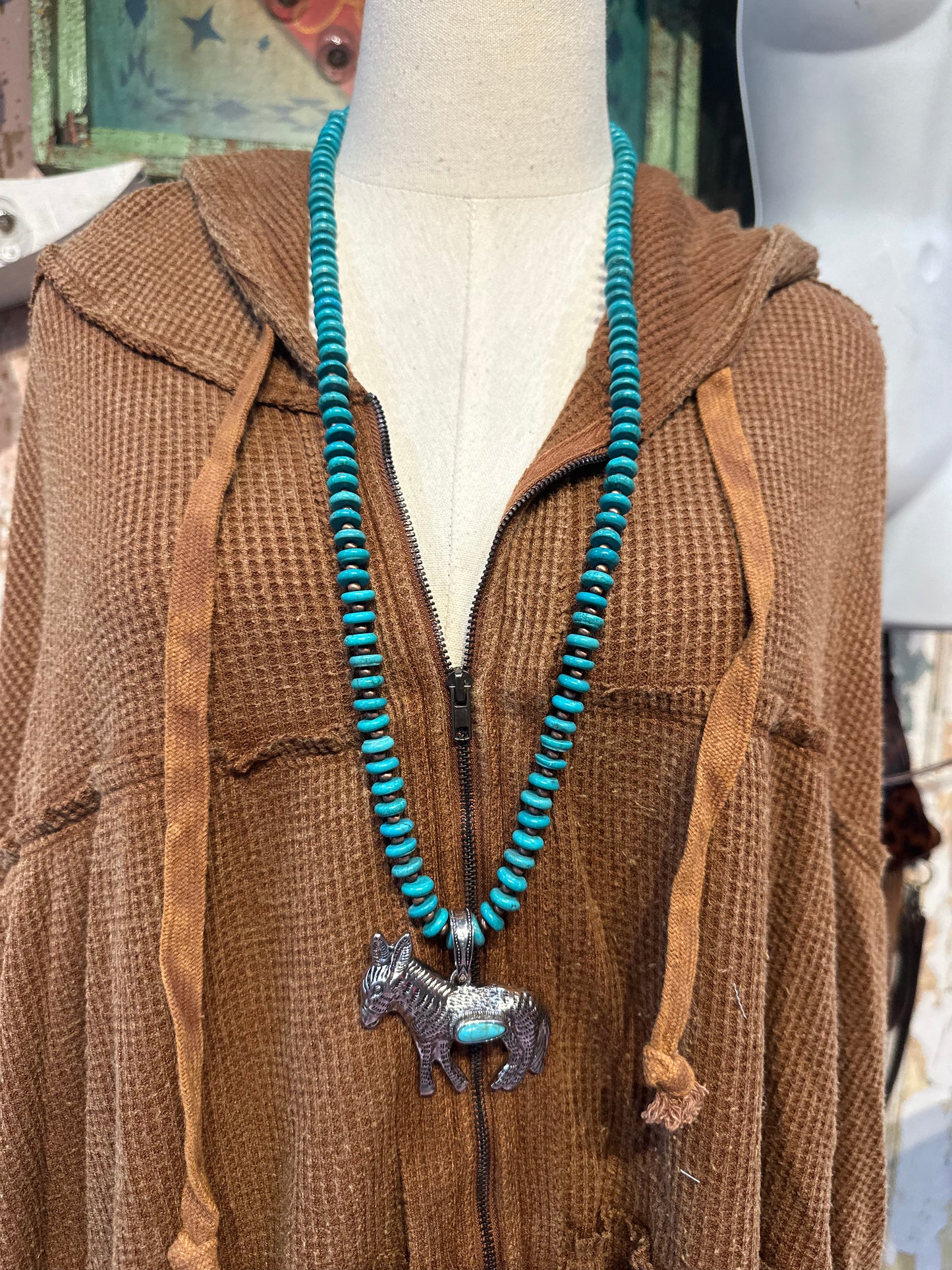 Inspired Turquoise & Bronze Necklace