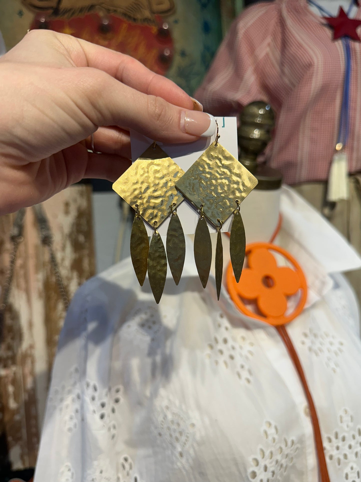 Inspired Gold Abstract Hook Earrings