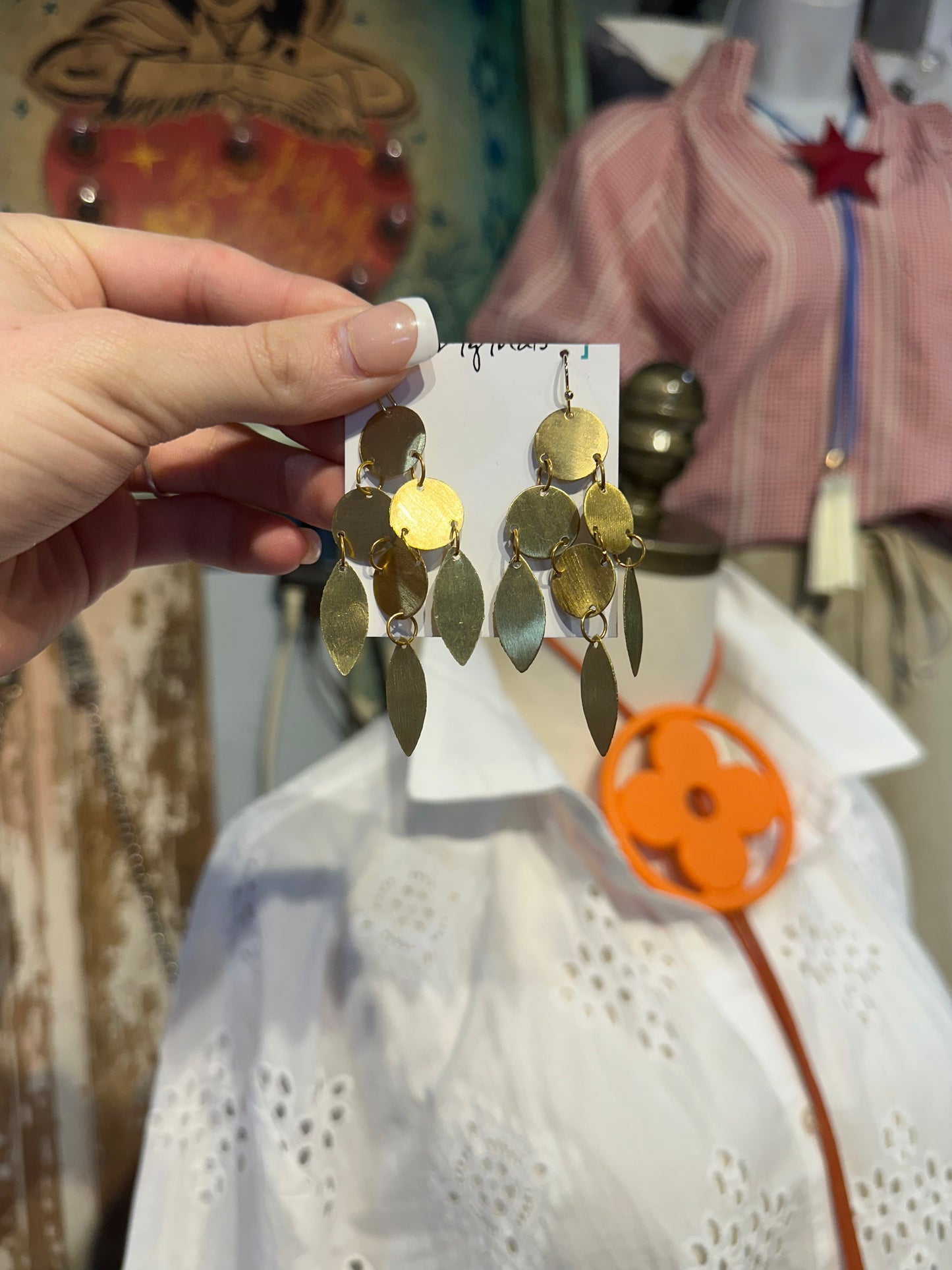 Inspired Gold Abstract Hook Earrings