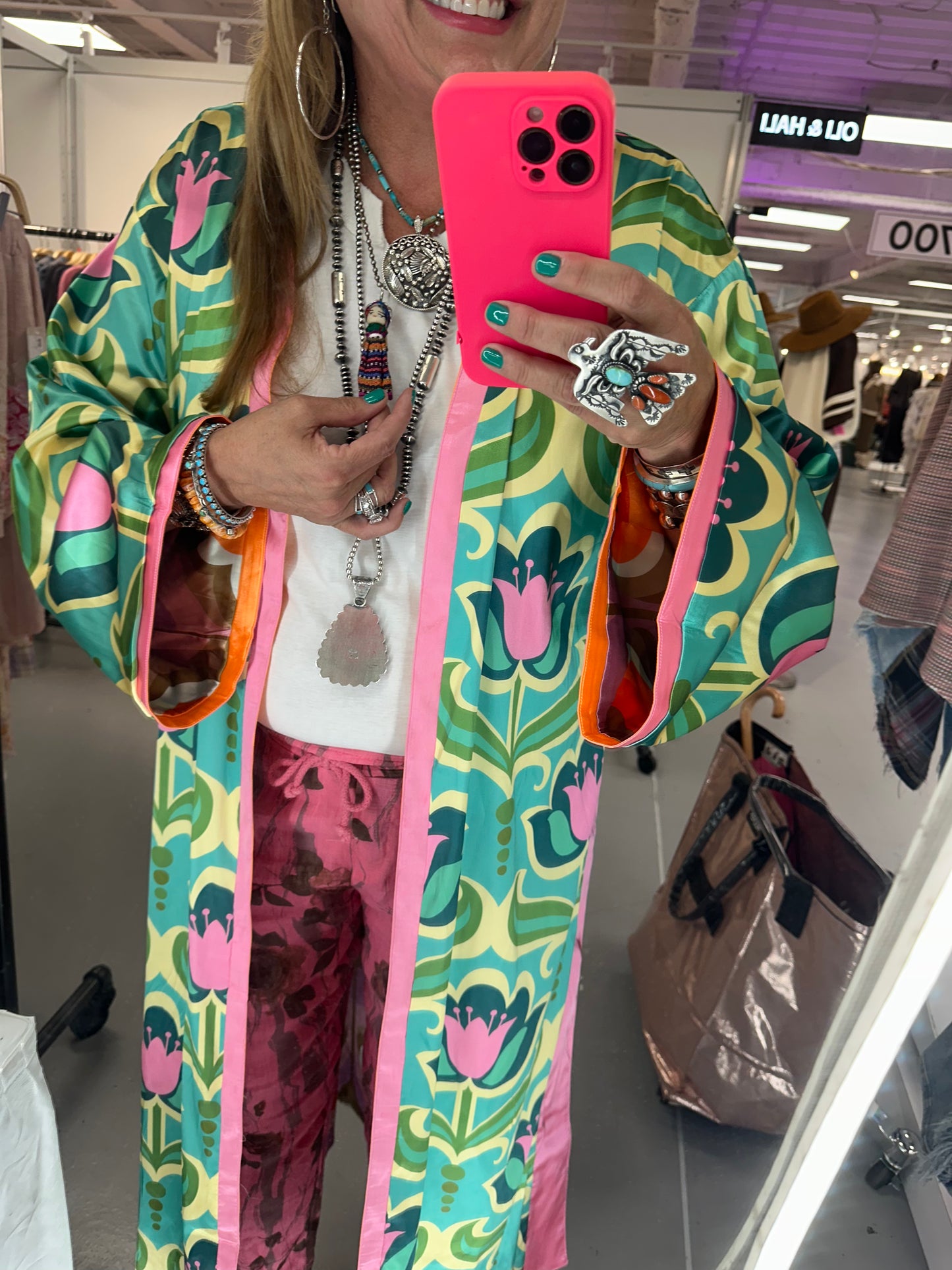 LB Colorful Printed Reversible Duster