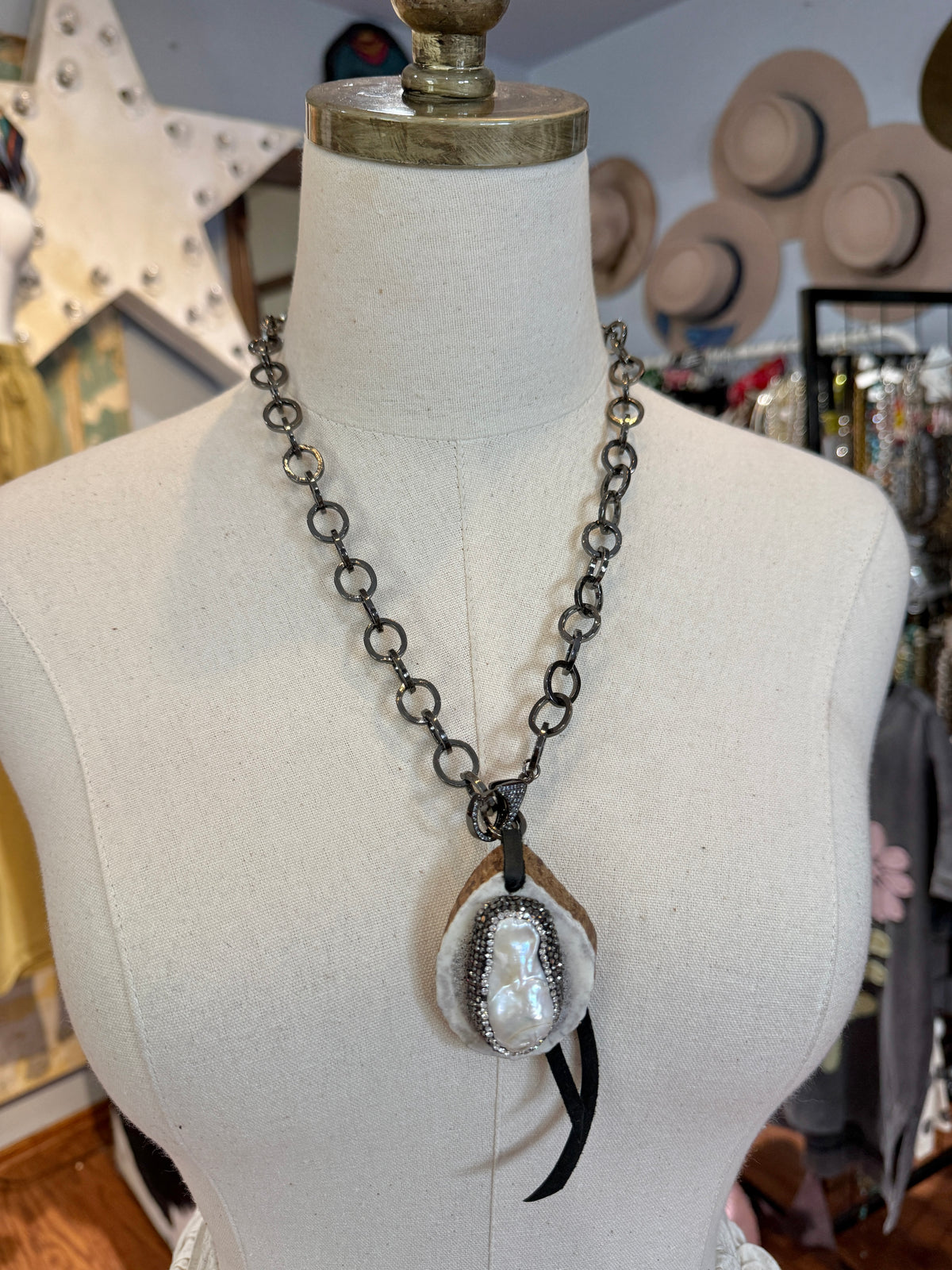 Sandra Ling Antler Shed Necklace