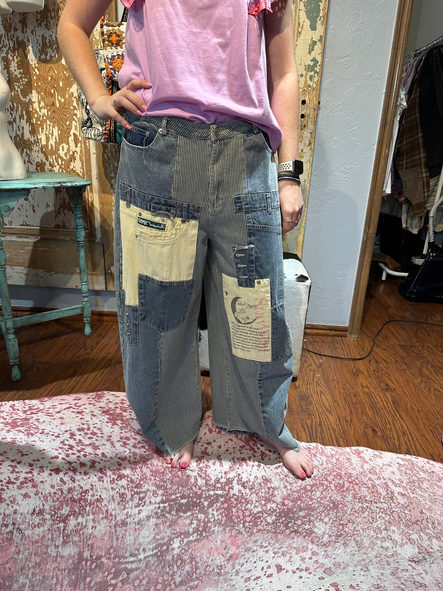 Jaded Gypsy Denim Patchwork Pants
